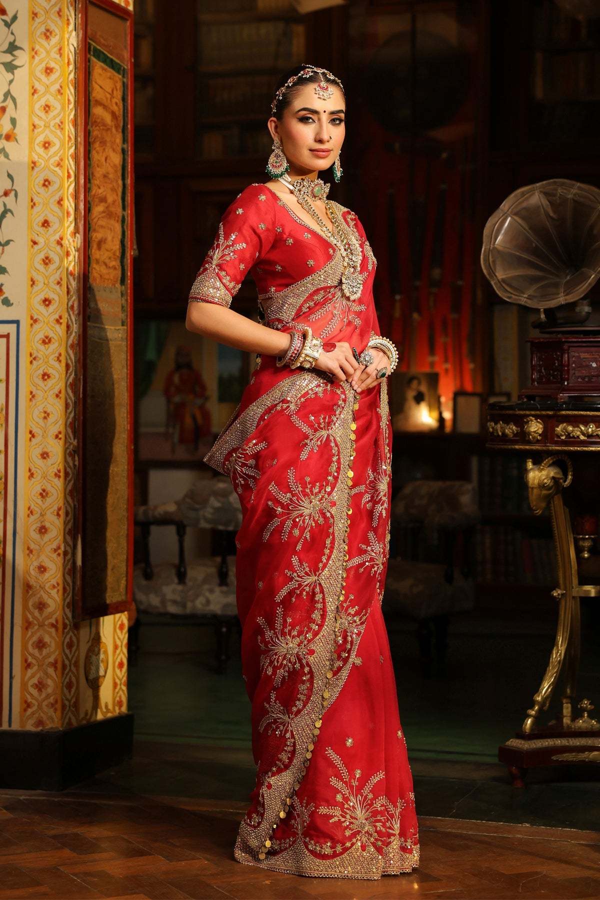 Ahista Red Saree Set