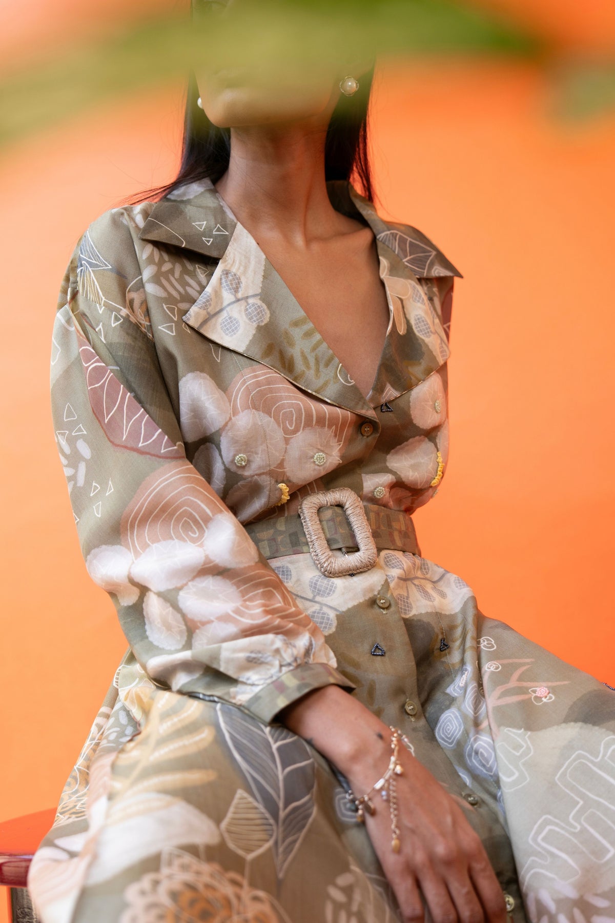 Olive Mirage Oversized Dress