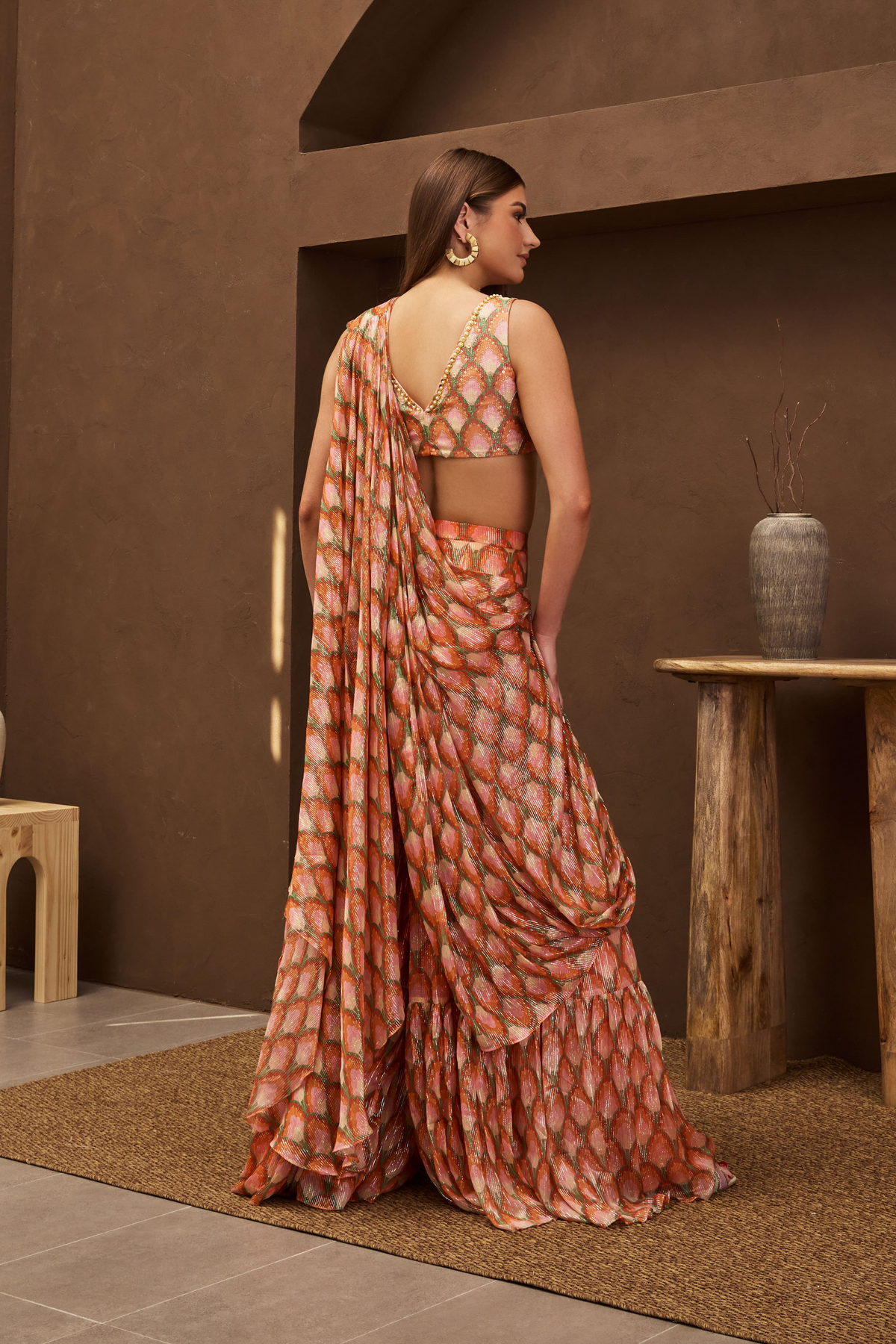 Peony Plush Sharara Saree Set