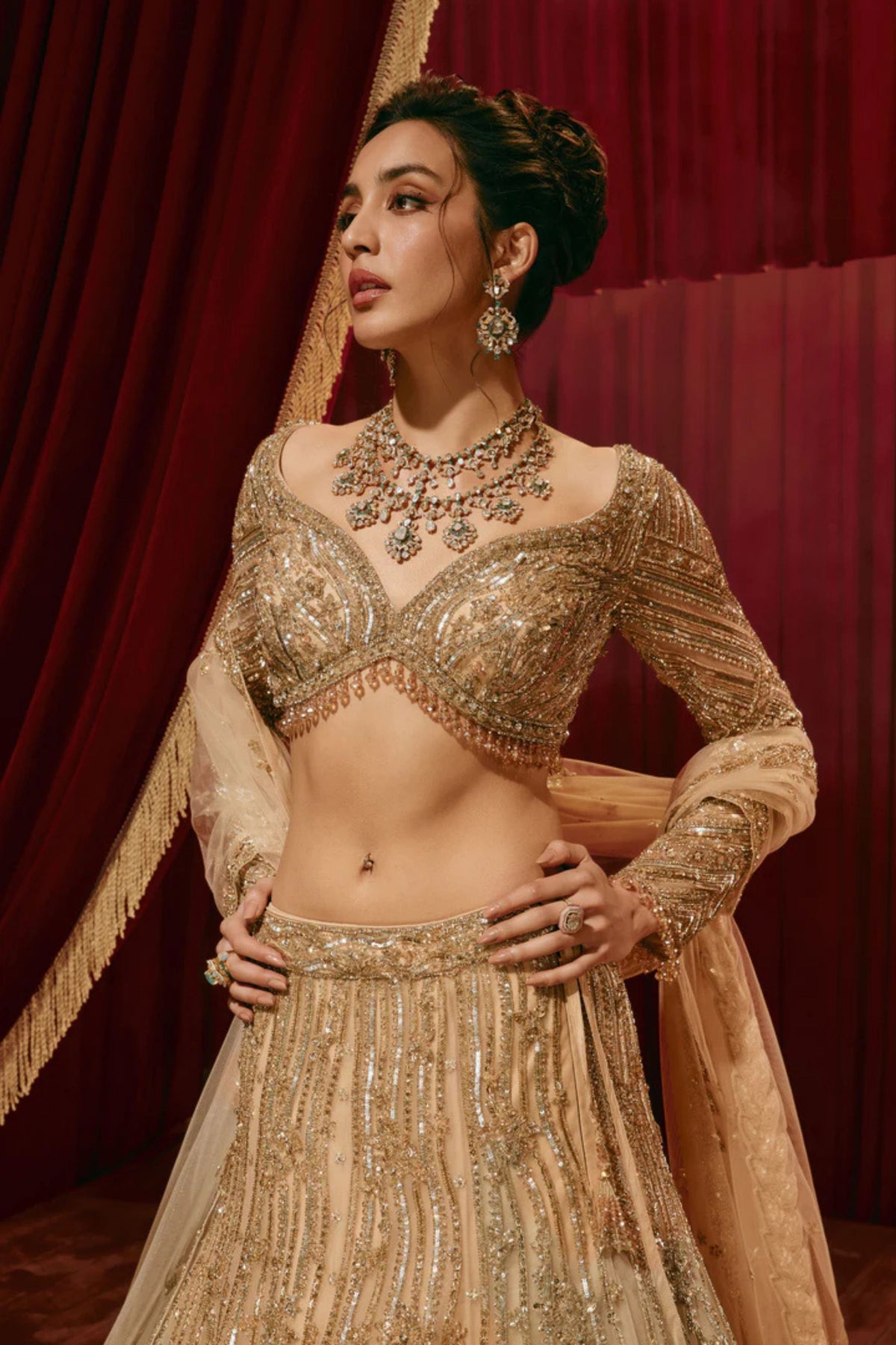 Ivy Gold Lehenga Set