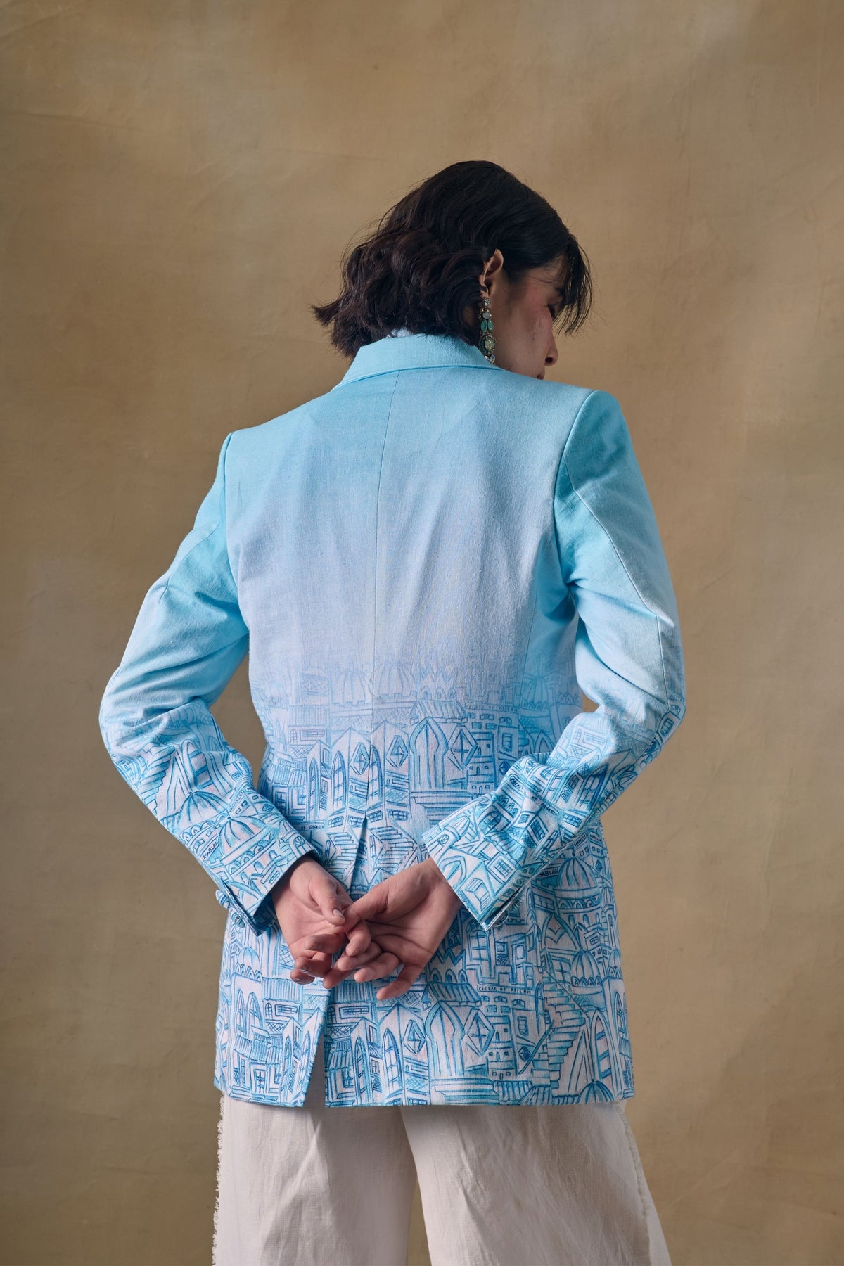 Blue Landscape Gradient Blazer