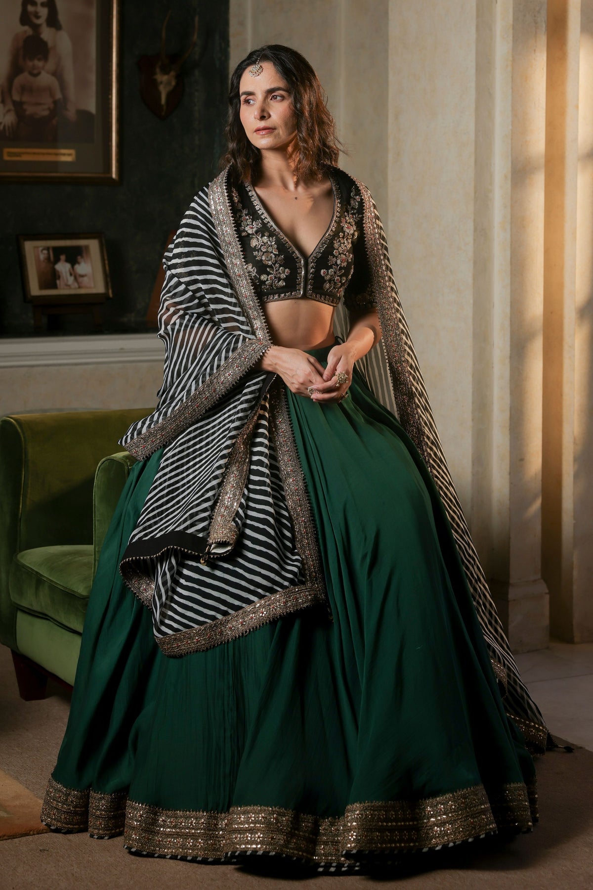 Noor Green Summer Lehenga Set