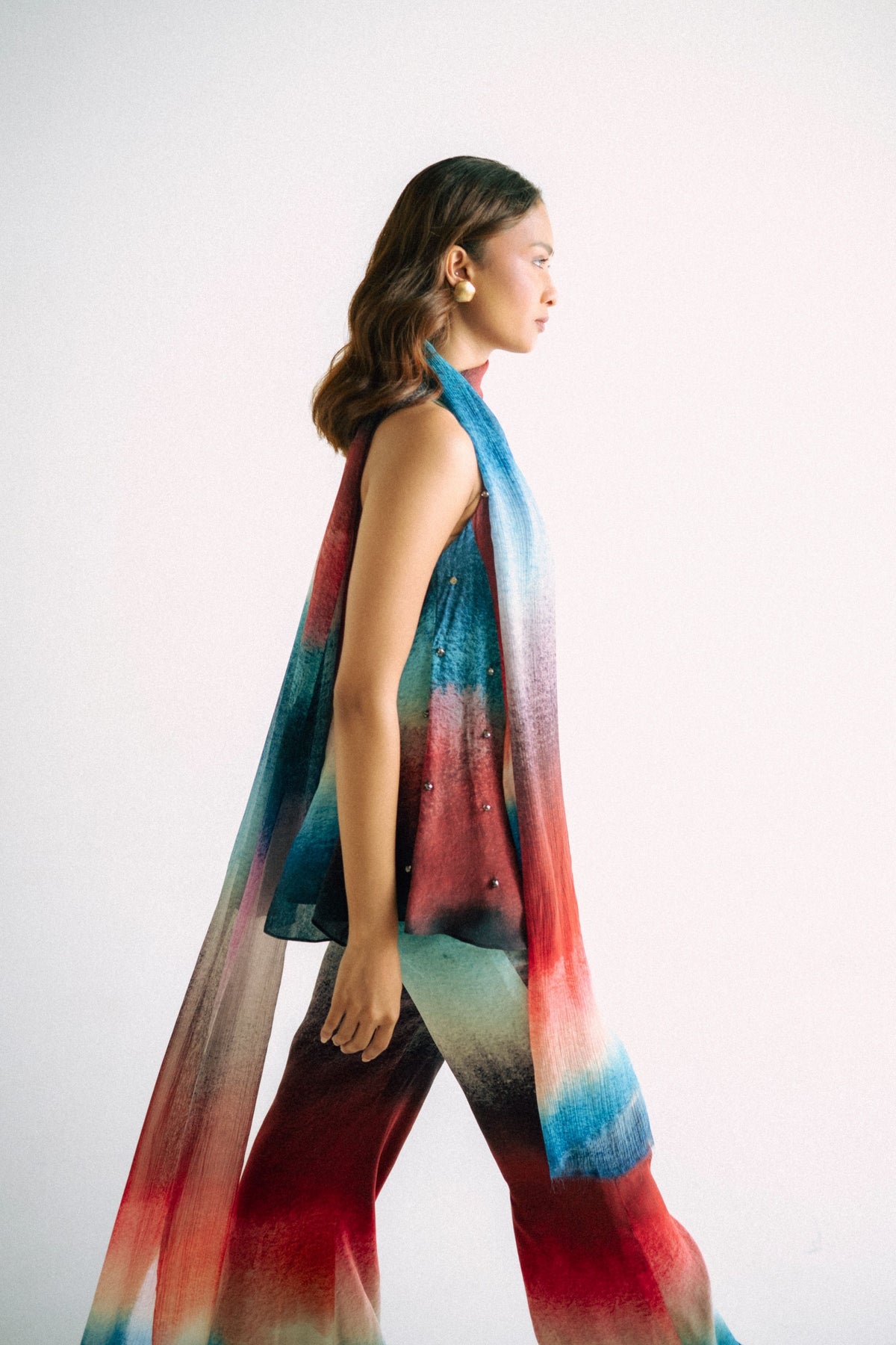 Multicolor Crepe Co-ord Set