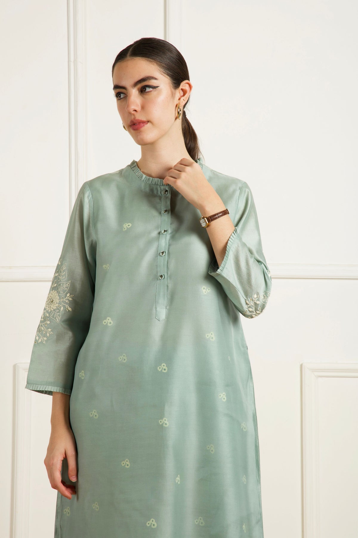 Mint Double Layer Kurta Set