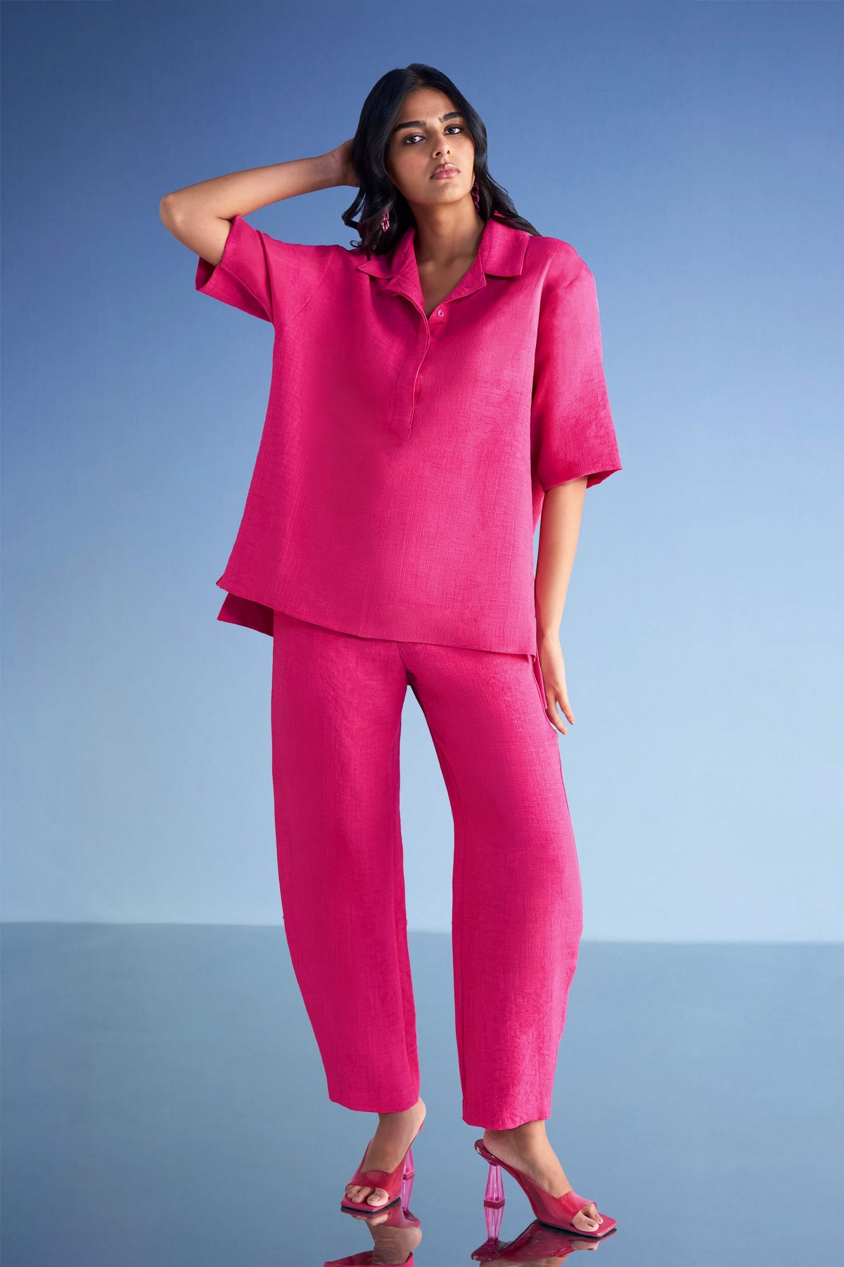 High-low Fuchsia Top