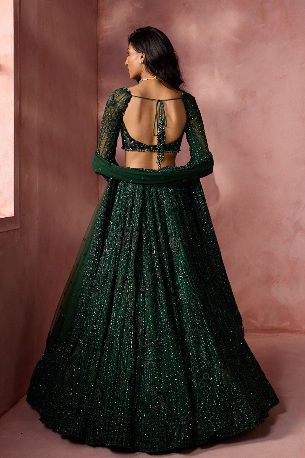 Bottle Green Lehenga Set