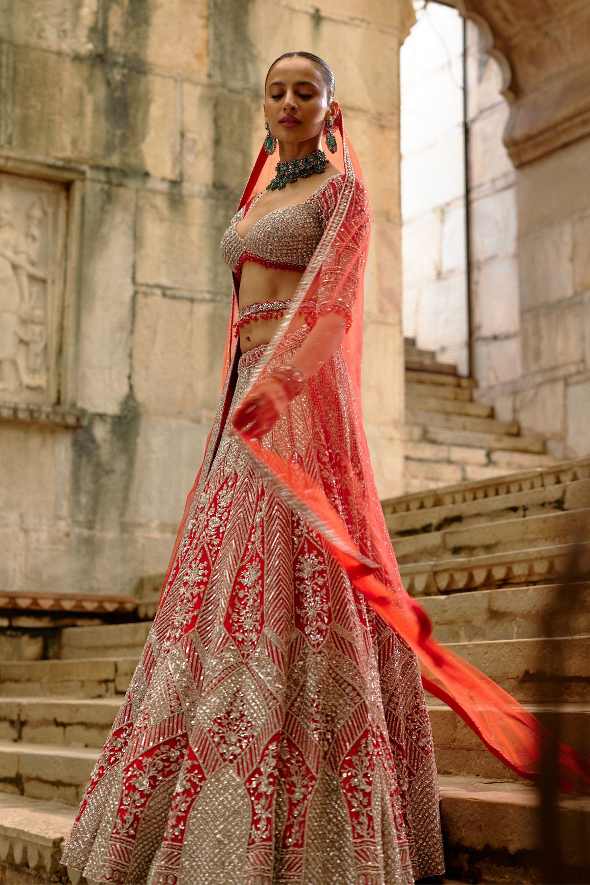 Silver Work Lehenga Set