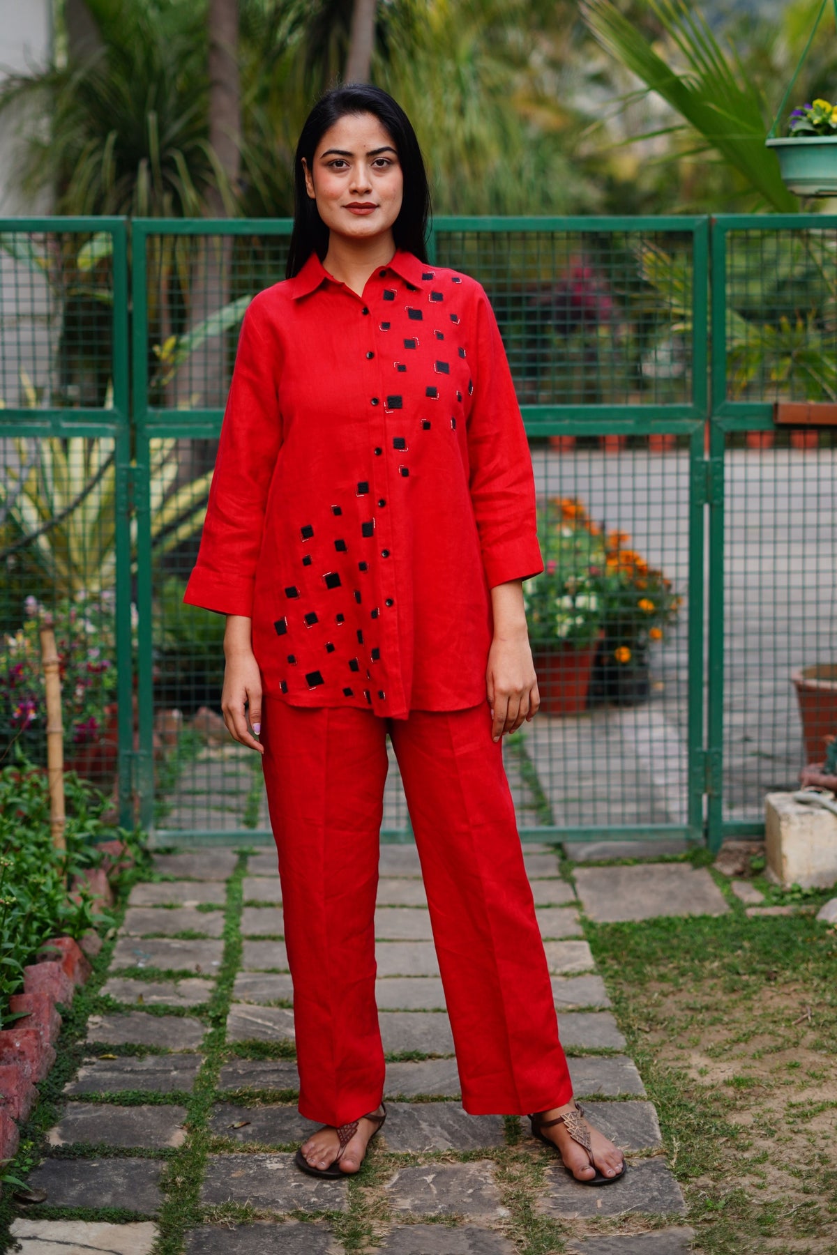 Red Box Emb Shirt