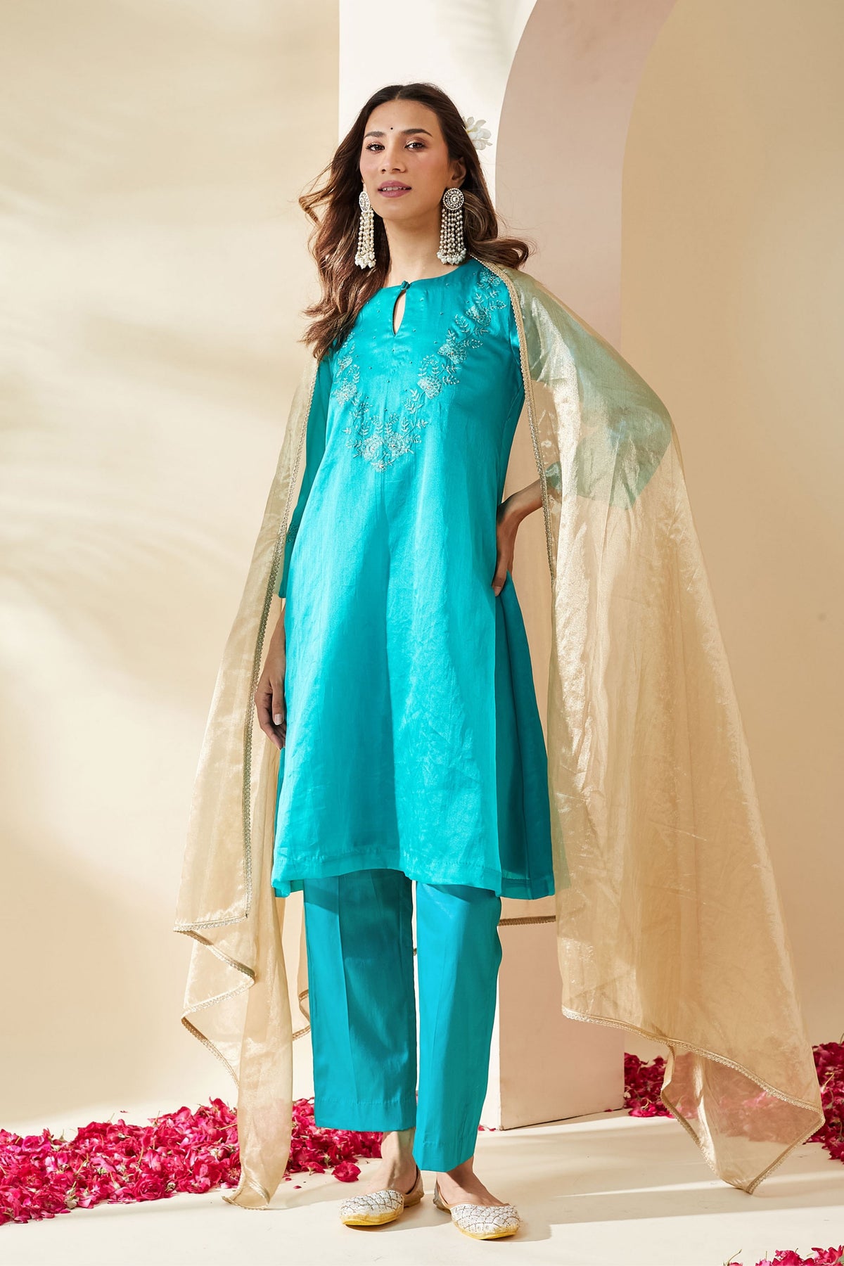 Turquoise Ruksaar Kurta Set