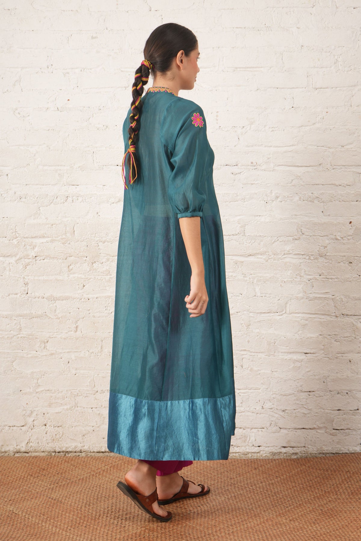 Teal Motif Tunic Set