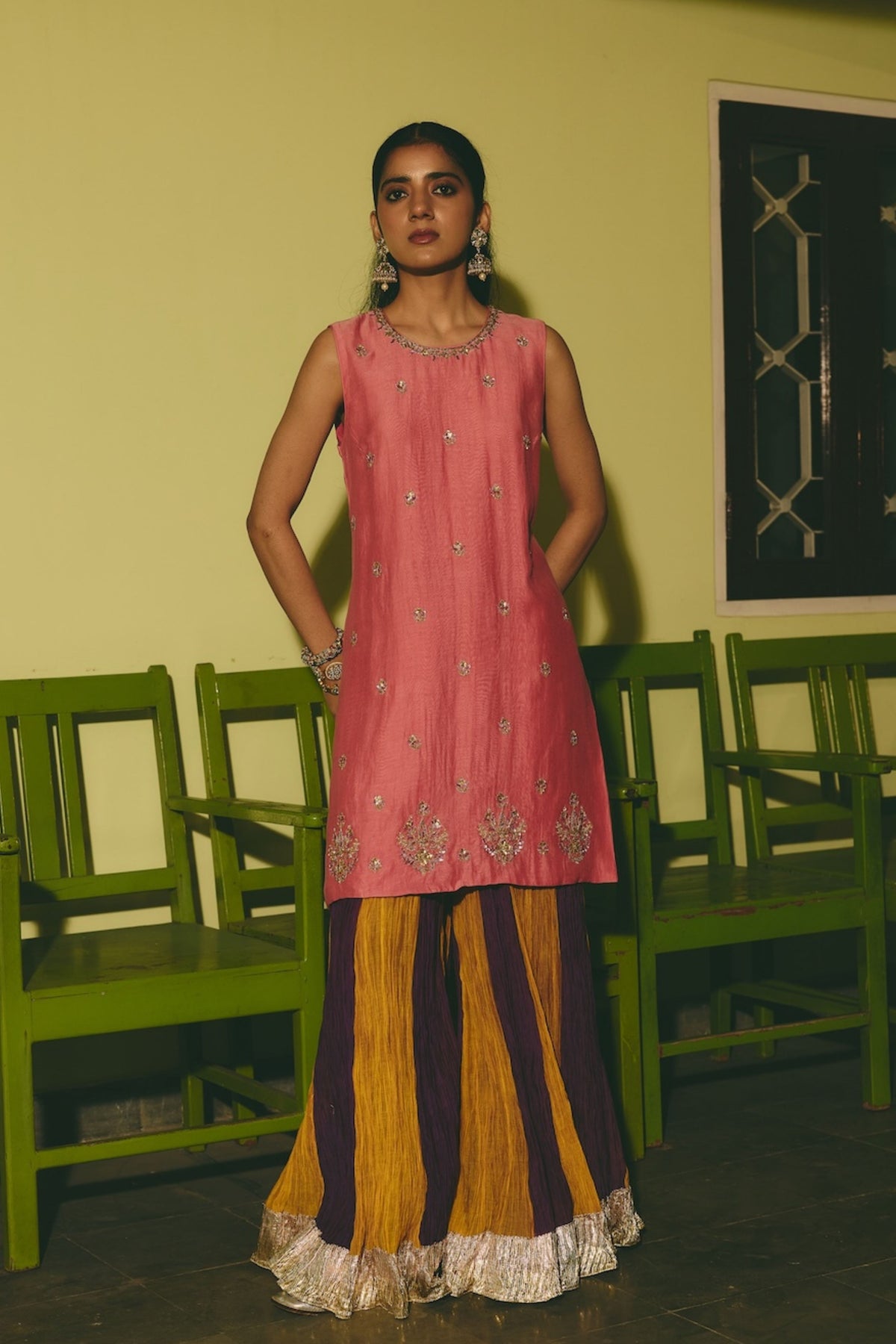 Gulrukh Leher Kurta and Sharara