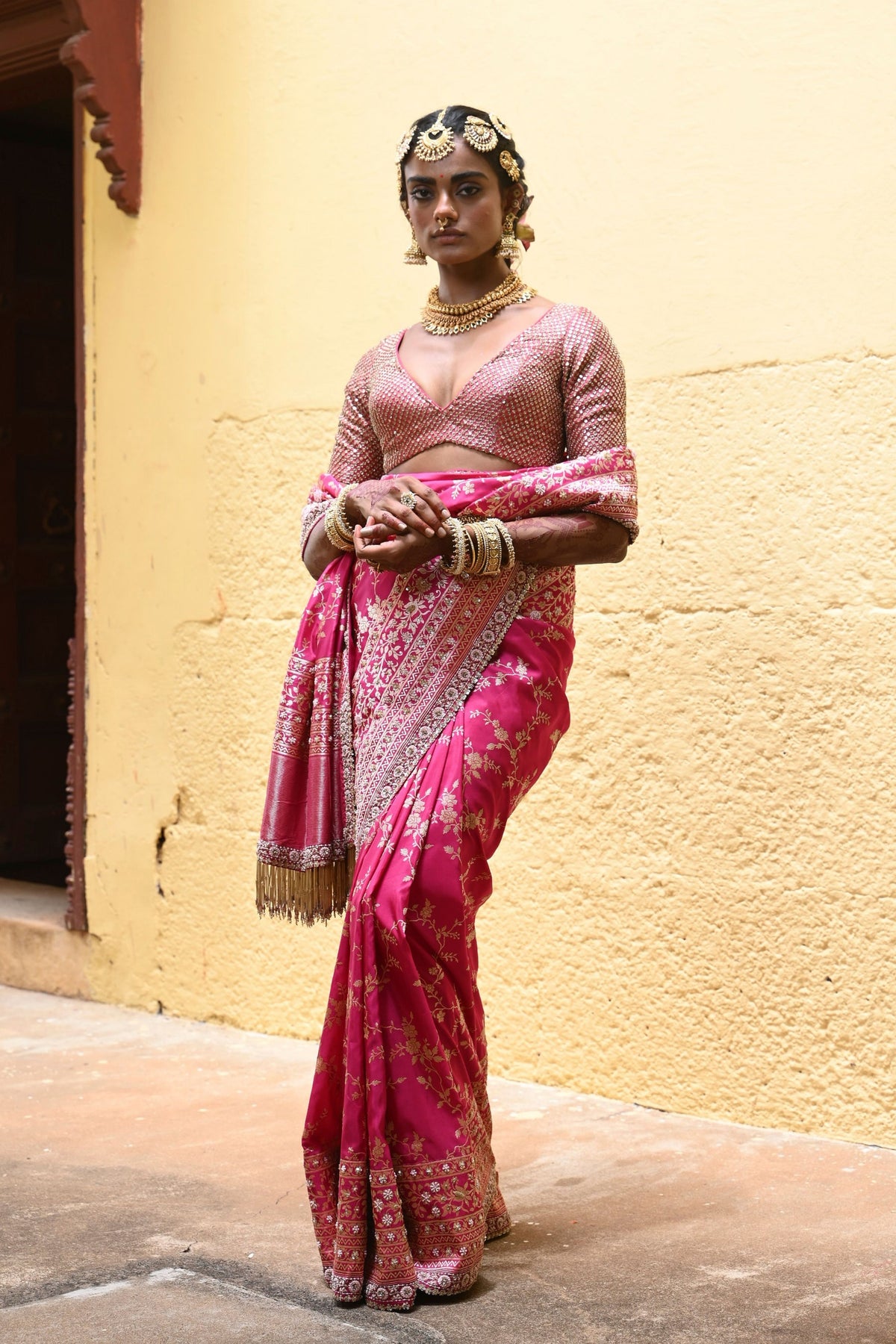 Valli Fuchsia Saree