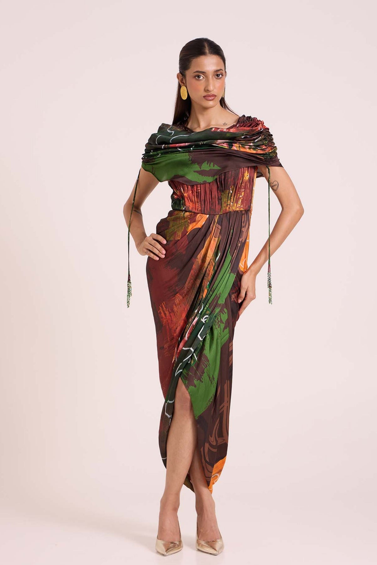 Ceres Midi Cape Dress