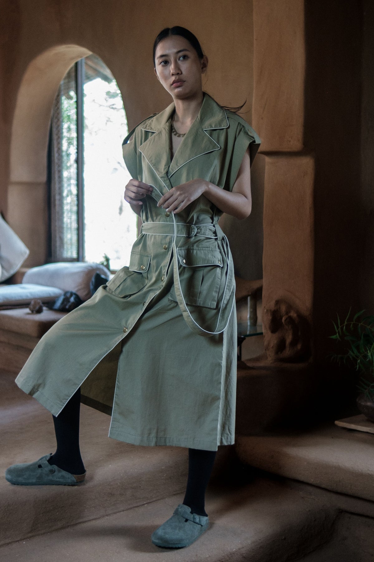 Khaki Harajuku Trench