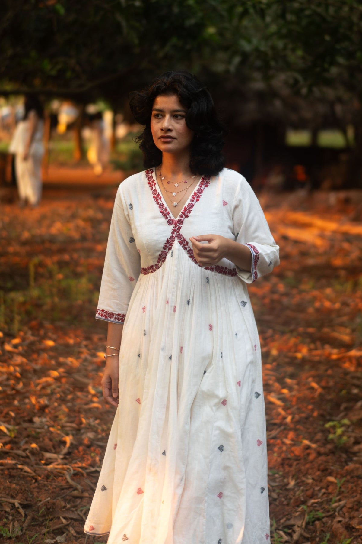 Nia Kali Kurta set In Ivory
