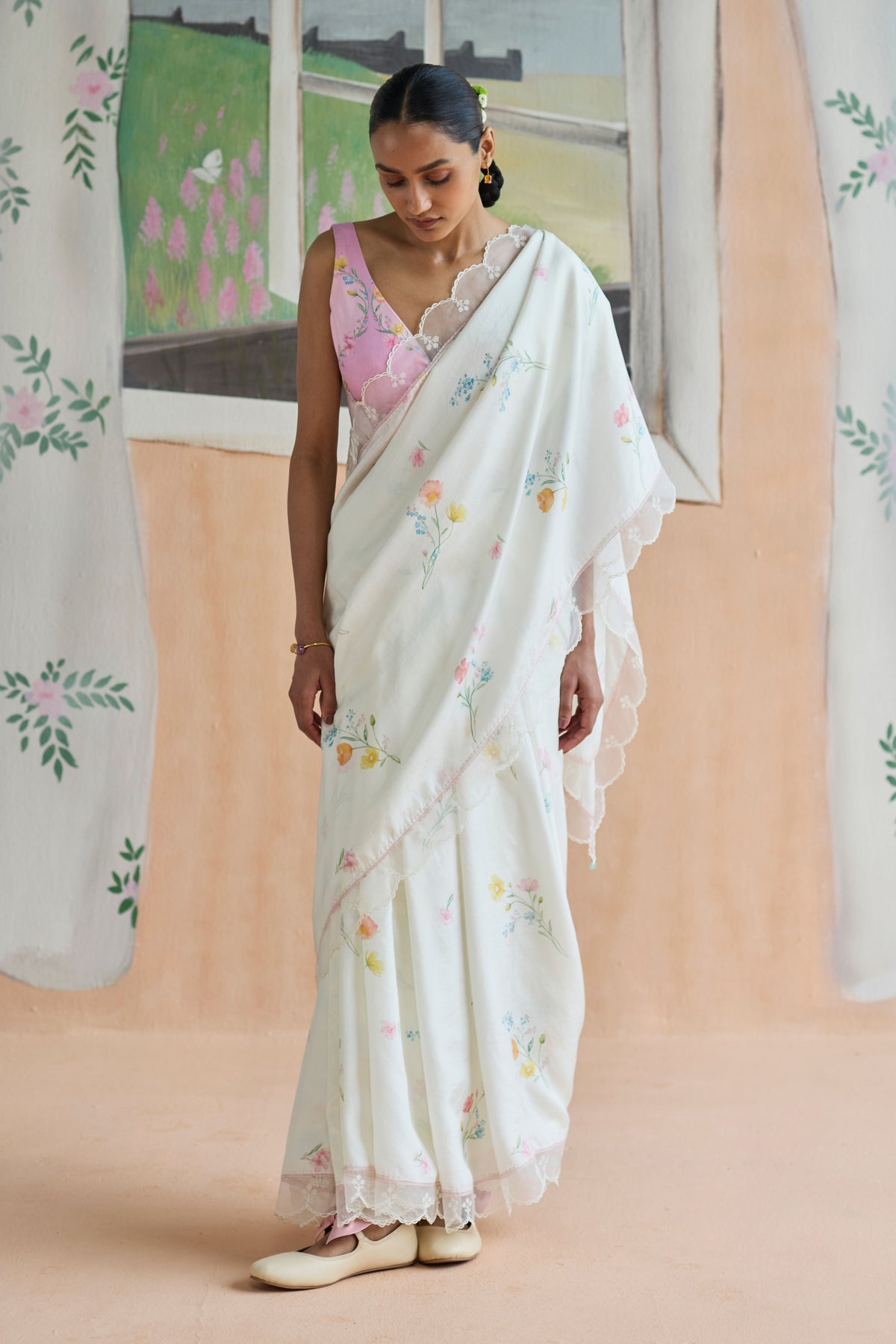 Florist Mulberry Silk Sari