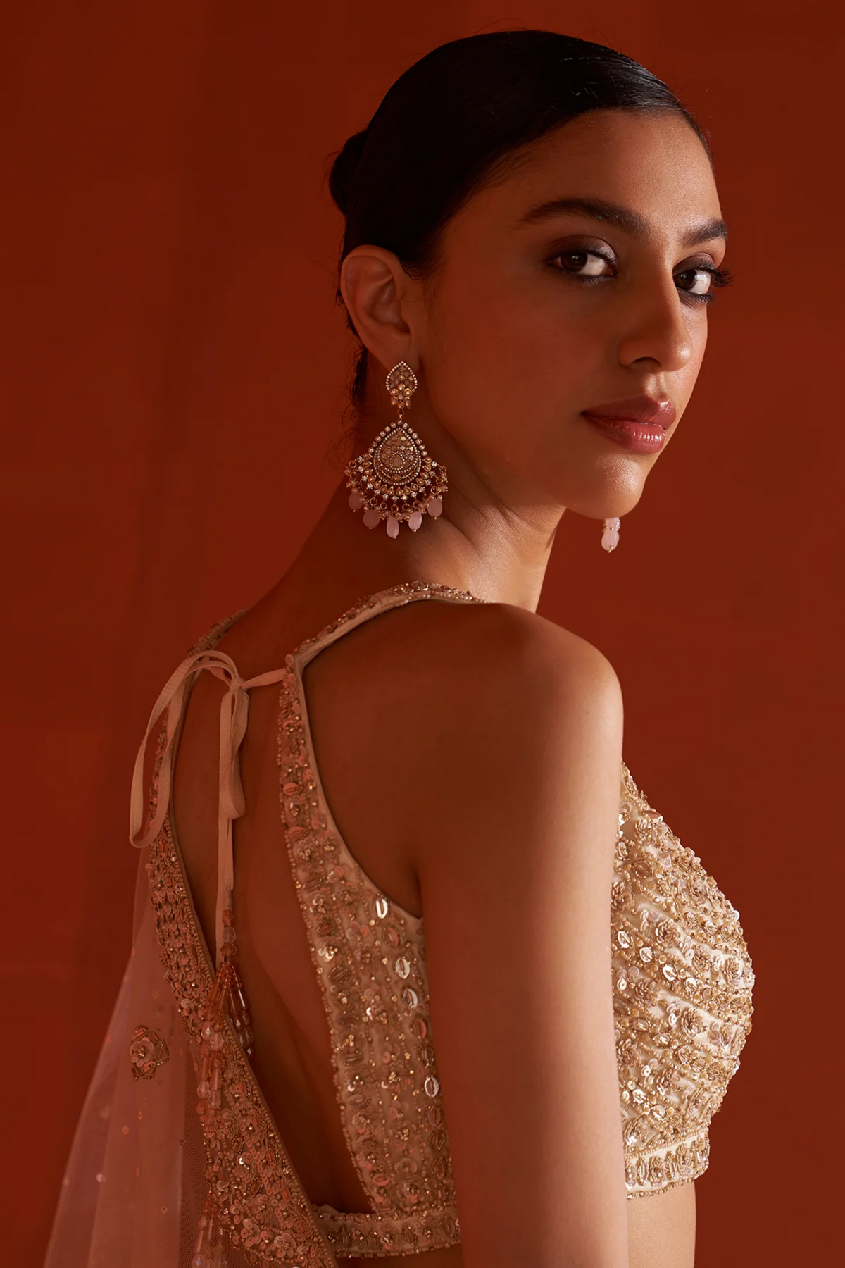 Gold Net Saree