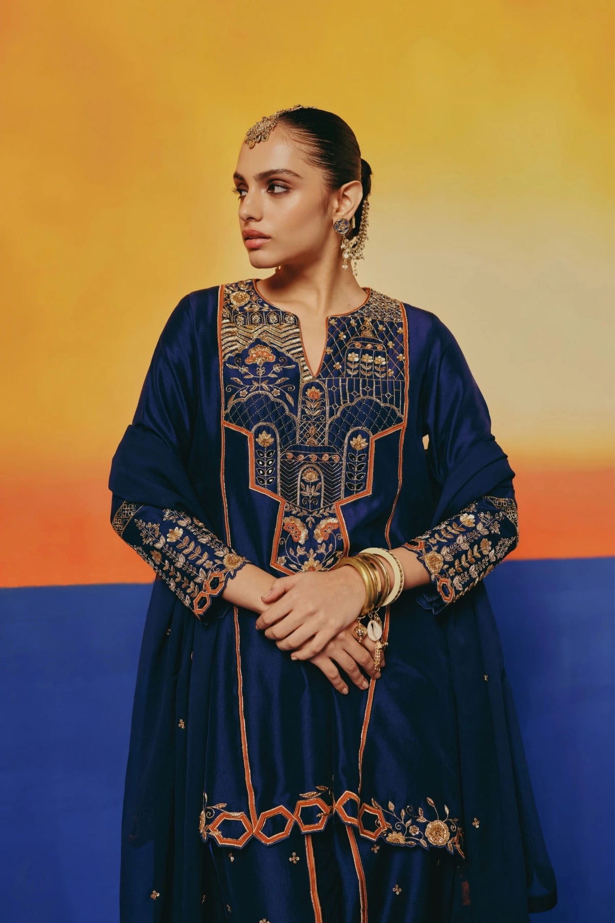 Navy Kali Salwar Set