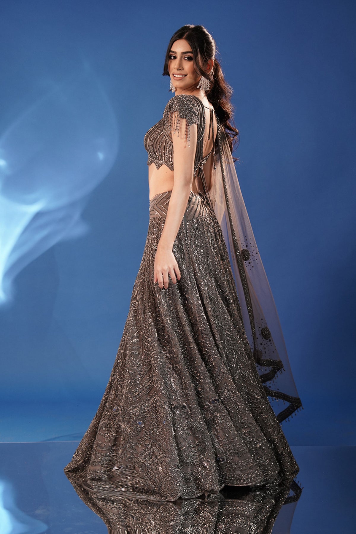 Midnight Grey Lehenga Set