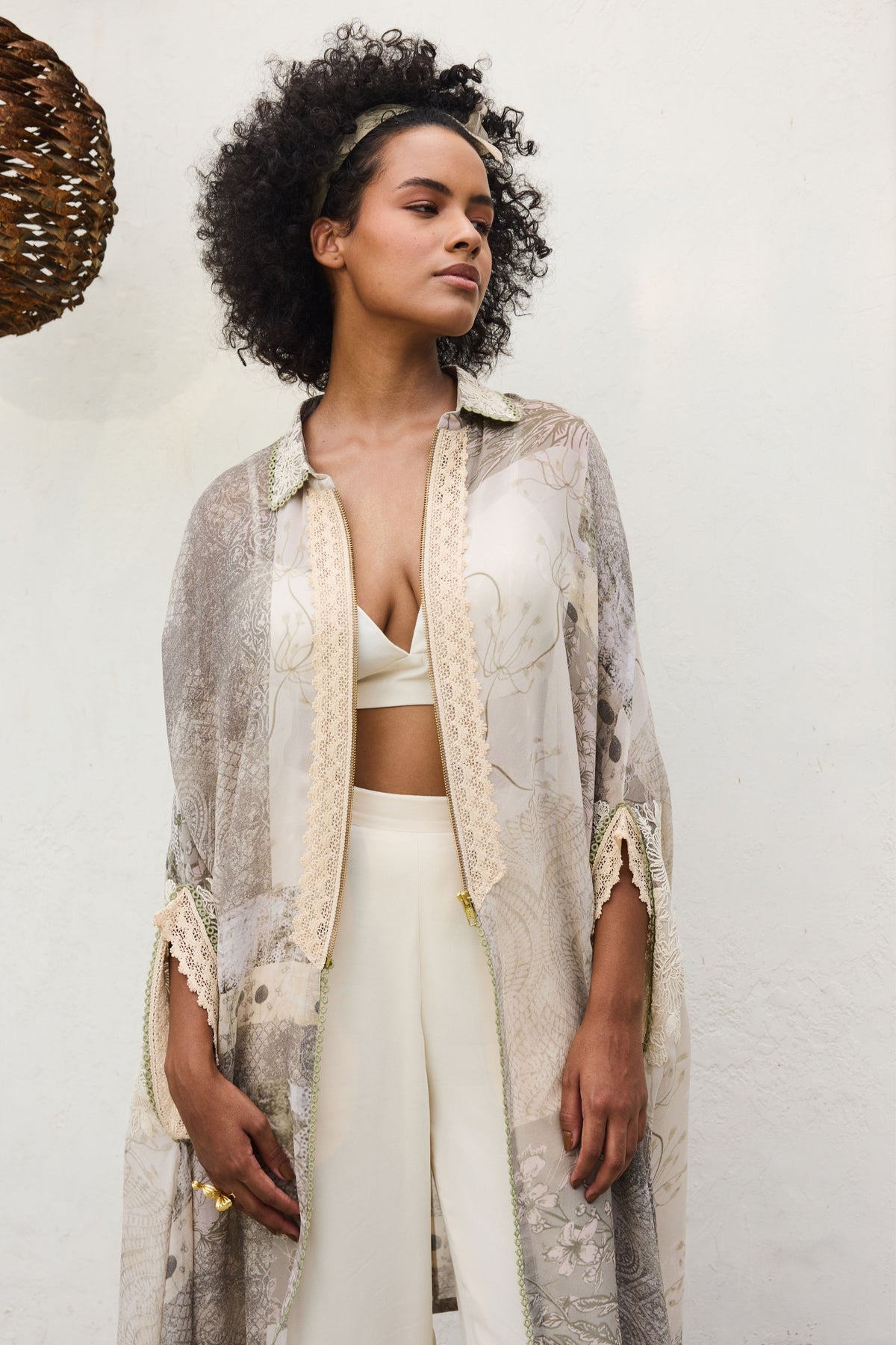 Ira Printed Embroidery Tunic Set