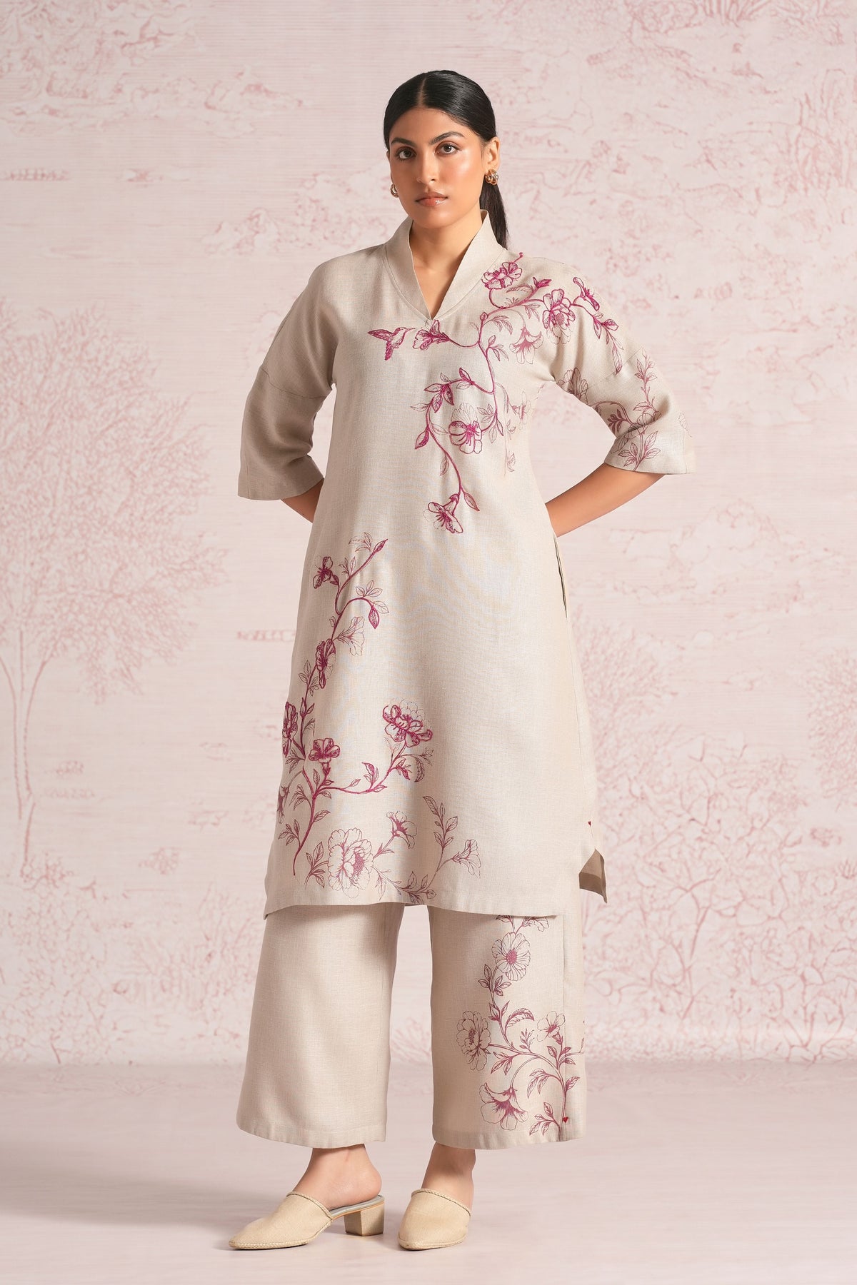 Bloomscape Natural Kurta Set