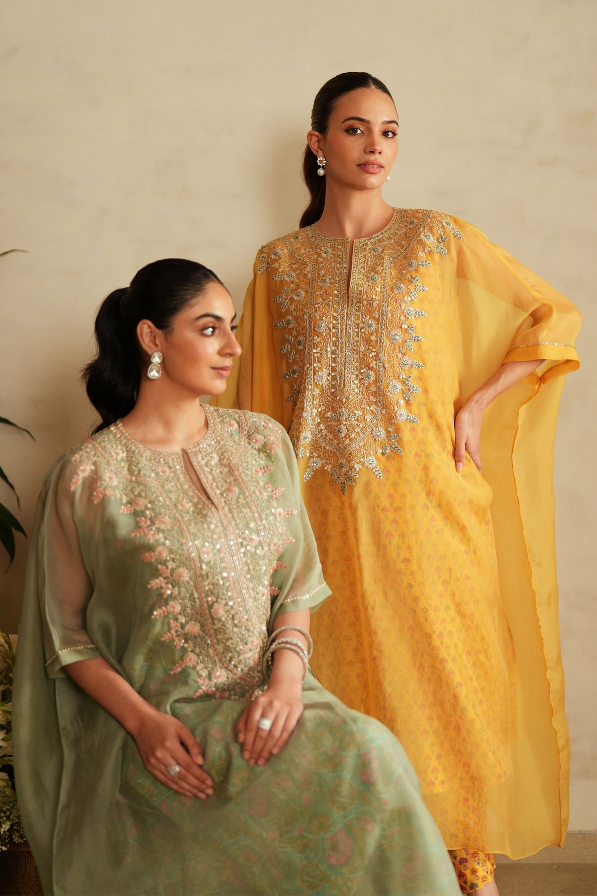 Sea Green Kaftan Set