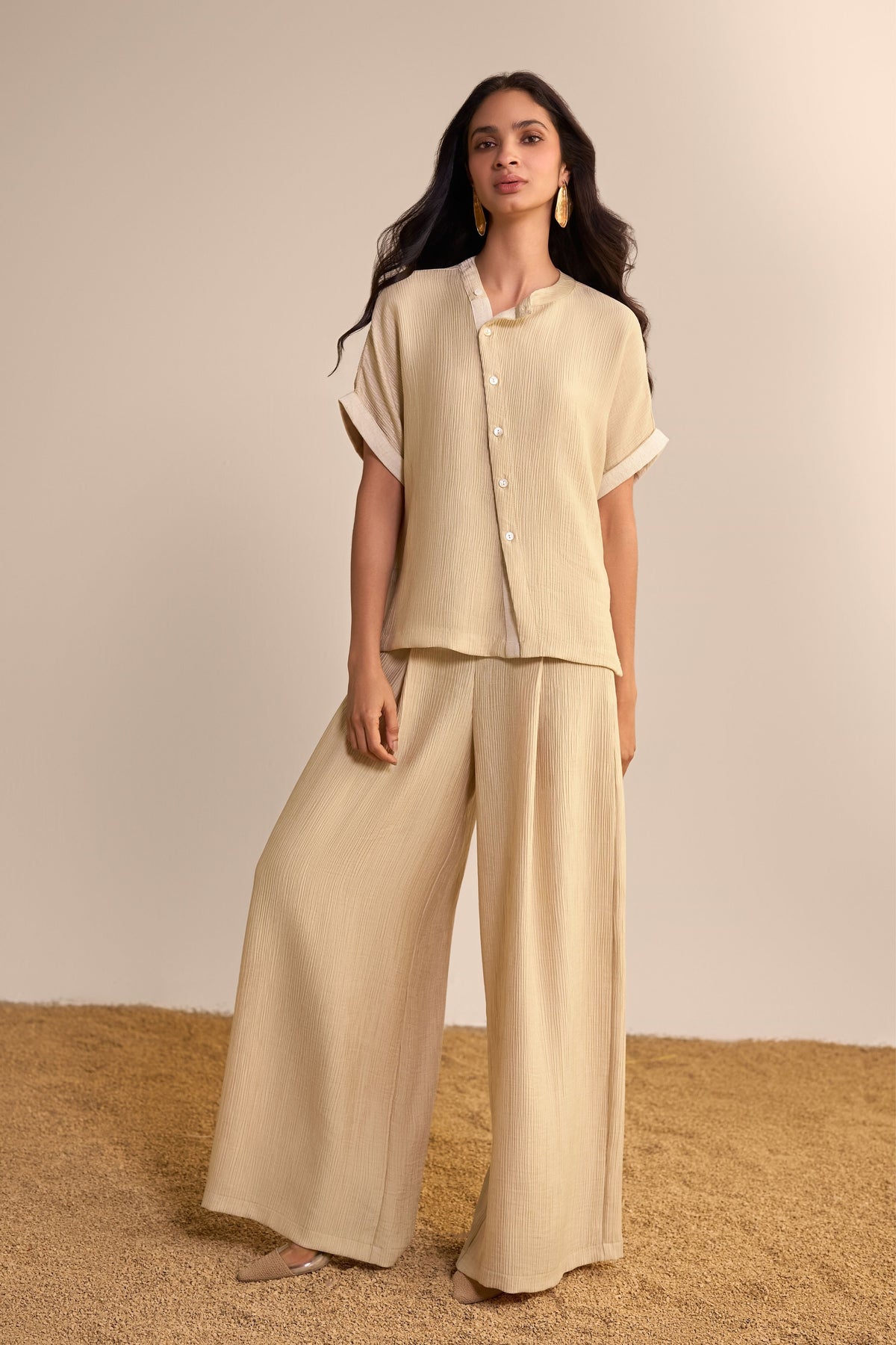 Almond Satin Pants