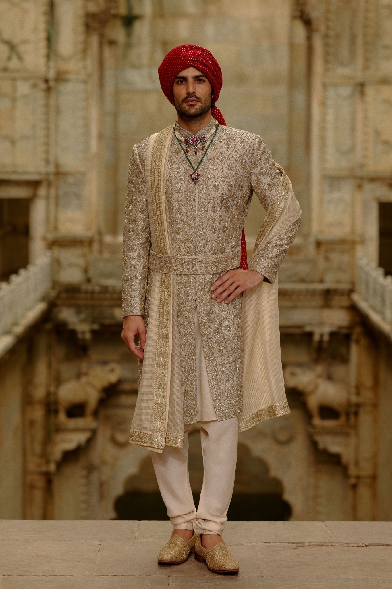 Zardozi Sherwani Set - Nitika Gujral Menswear - Elahe