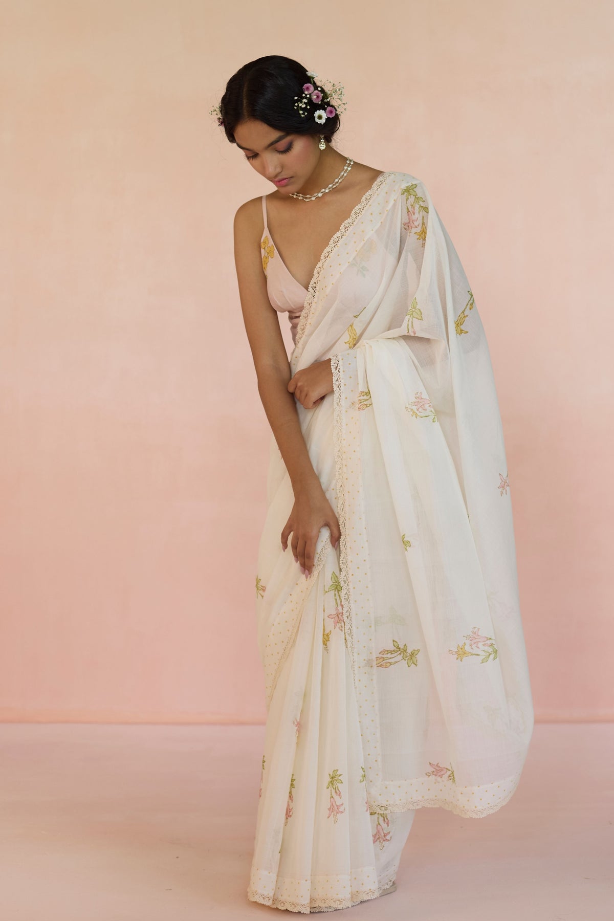 Fuchsia Cotton Saree
