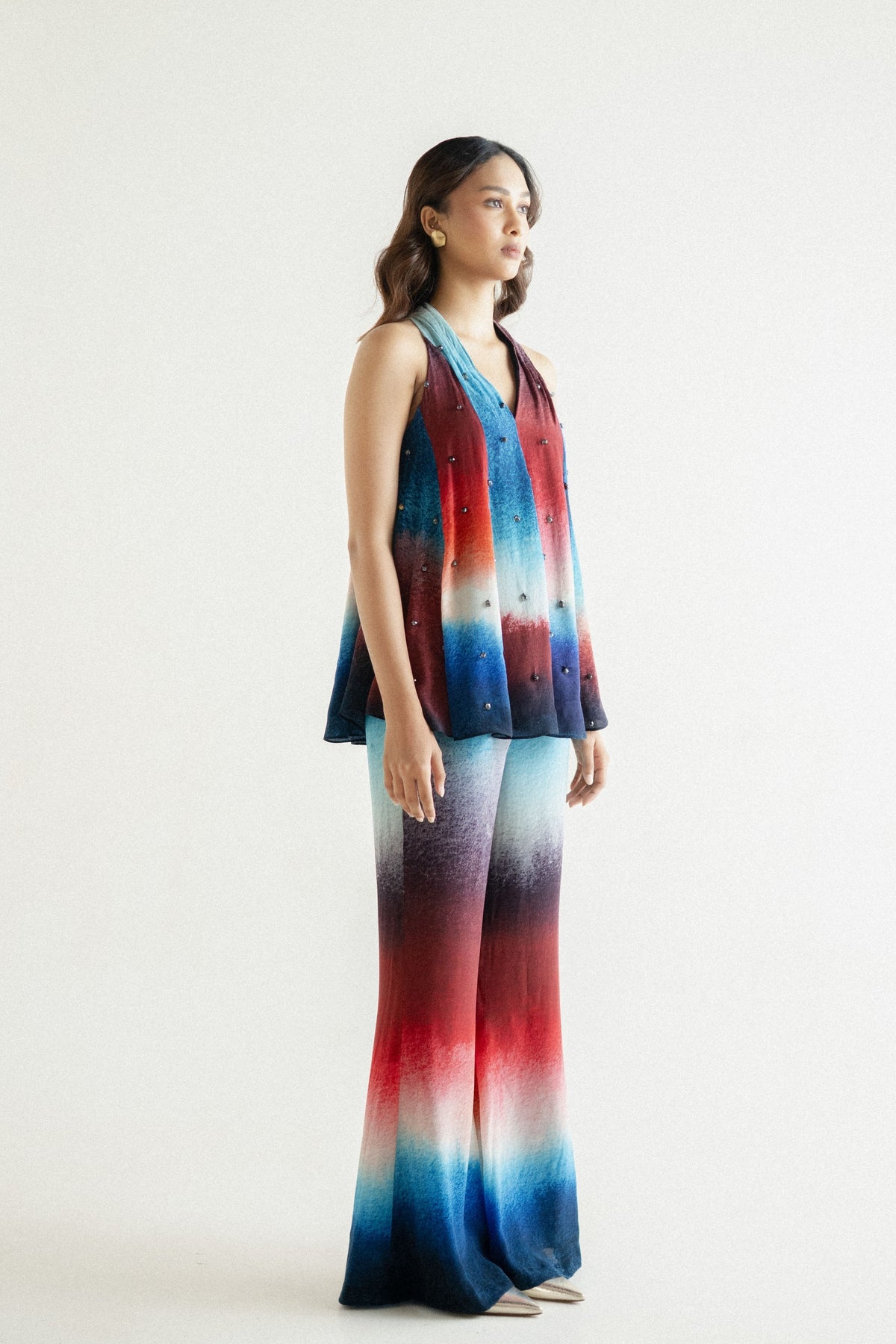 Multicolor Crepe Co-ord Set