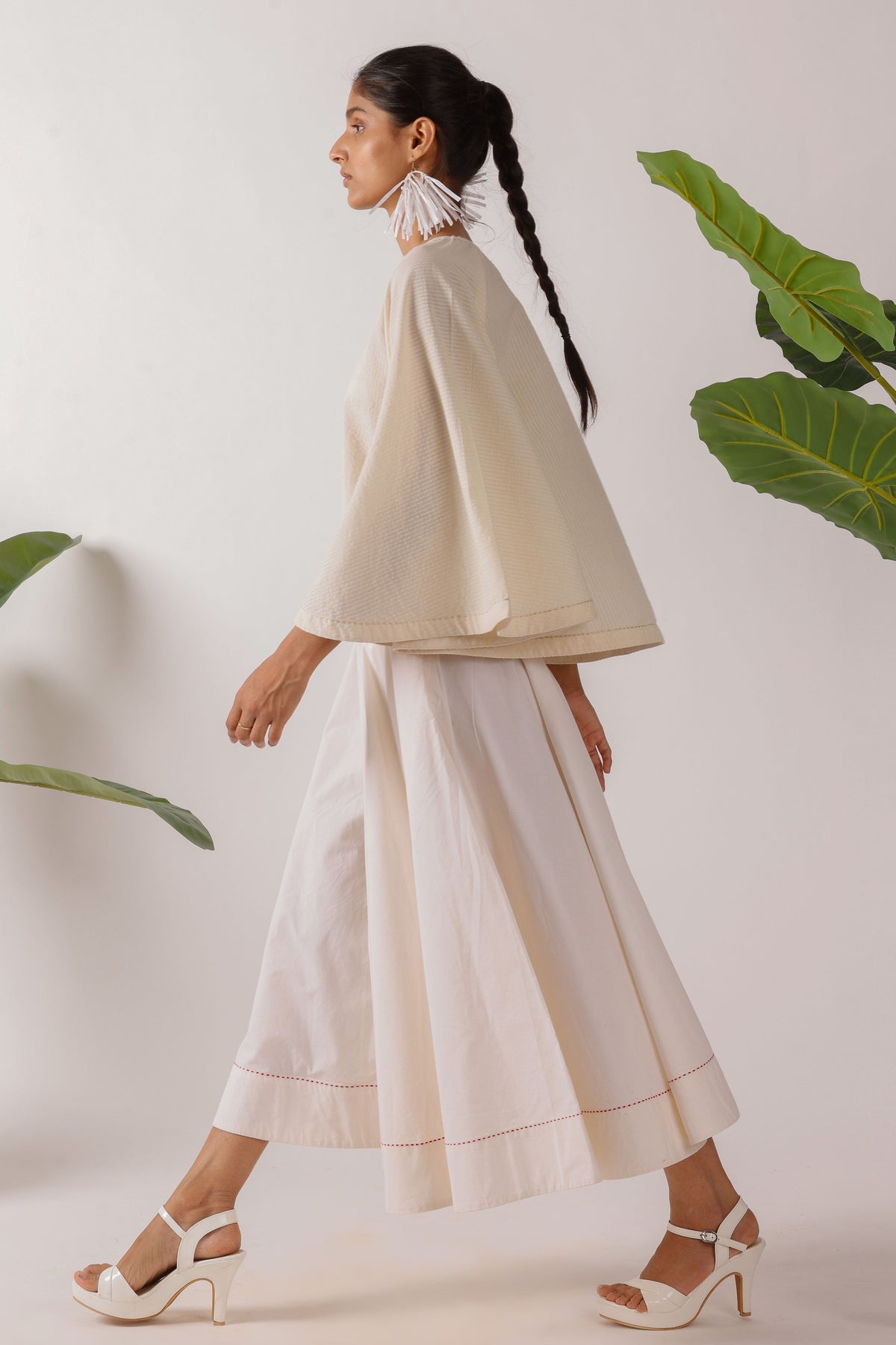 Cream Cotton Seersucker Co-ord Set
