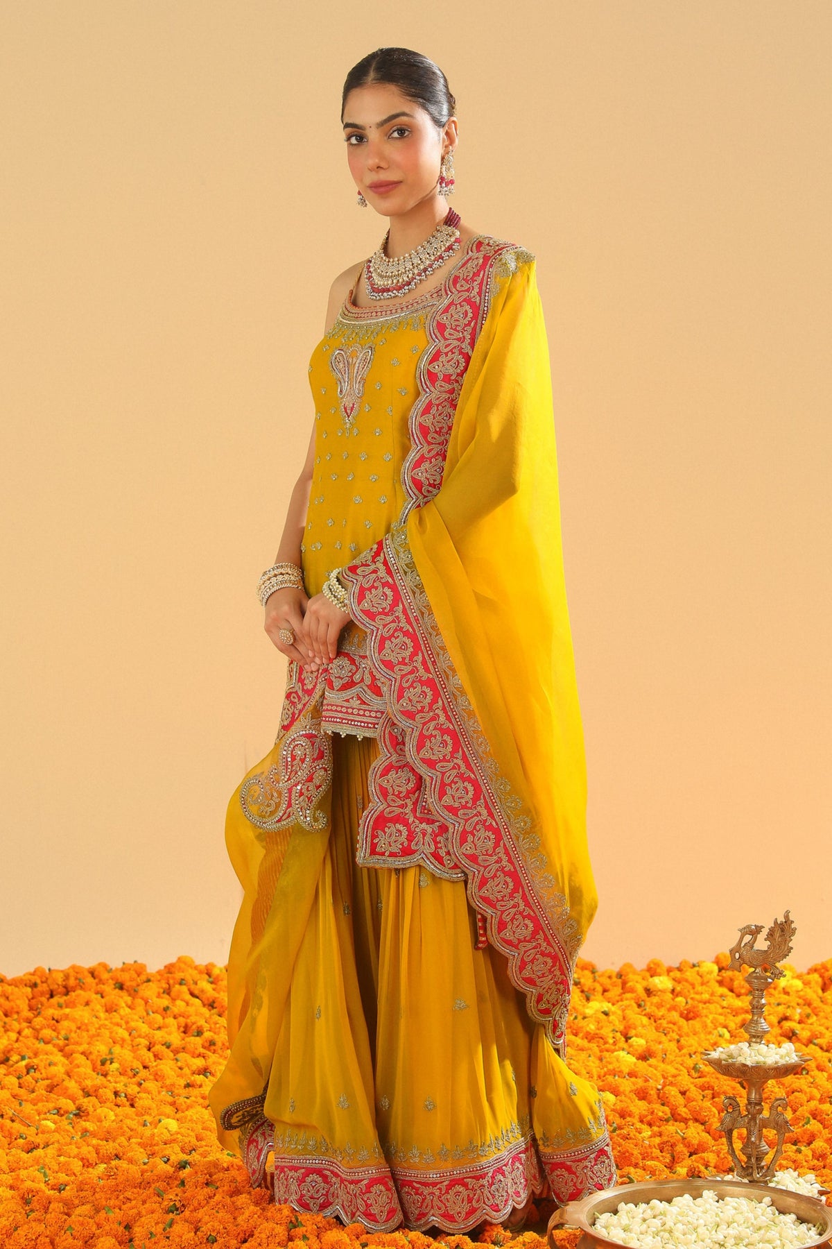 Yellow Kurta Sharara Set