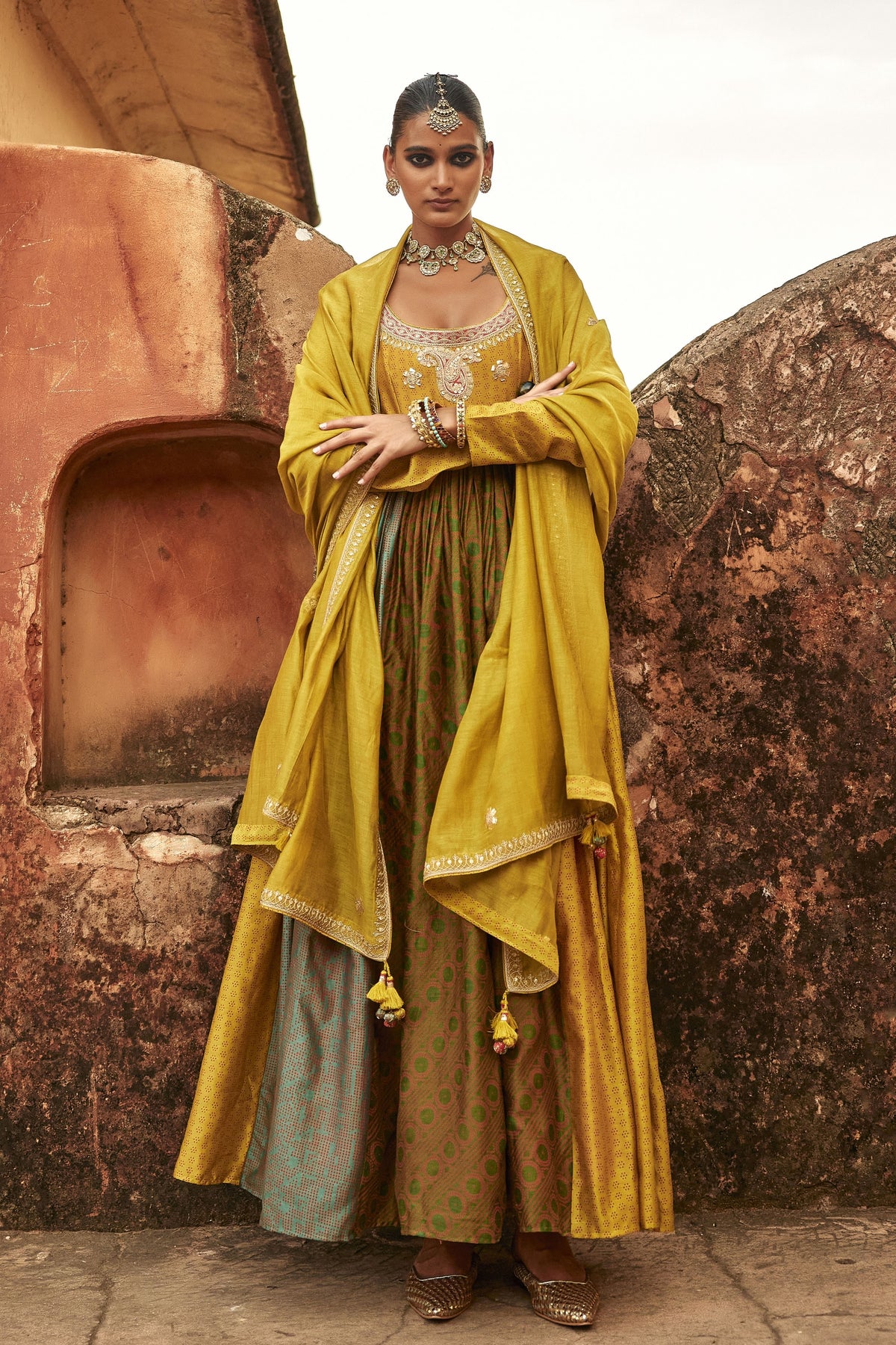 Haldi Nashpal Anarkali Set