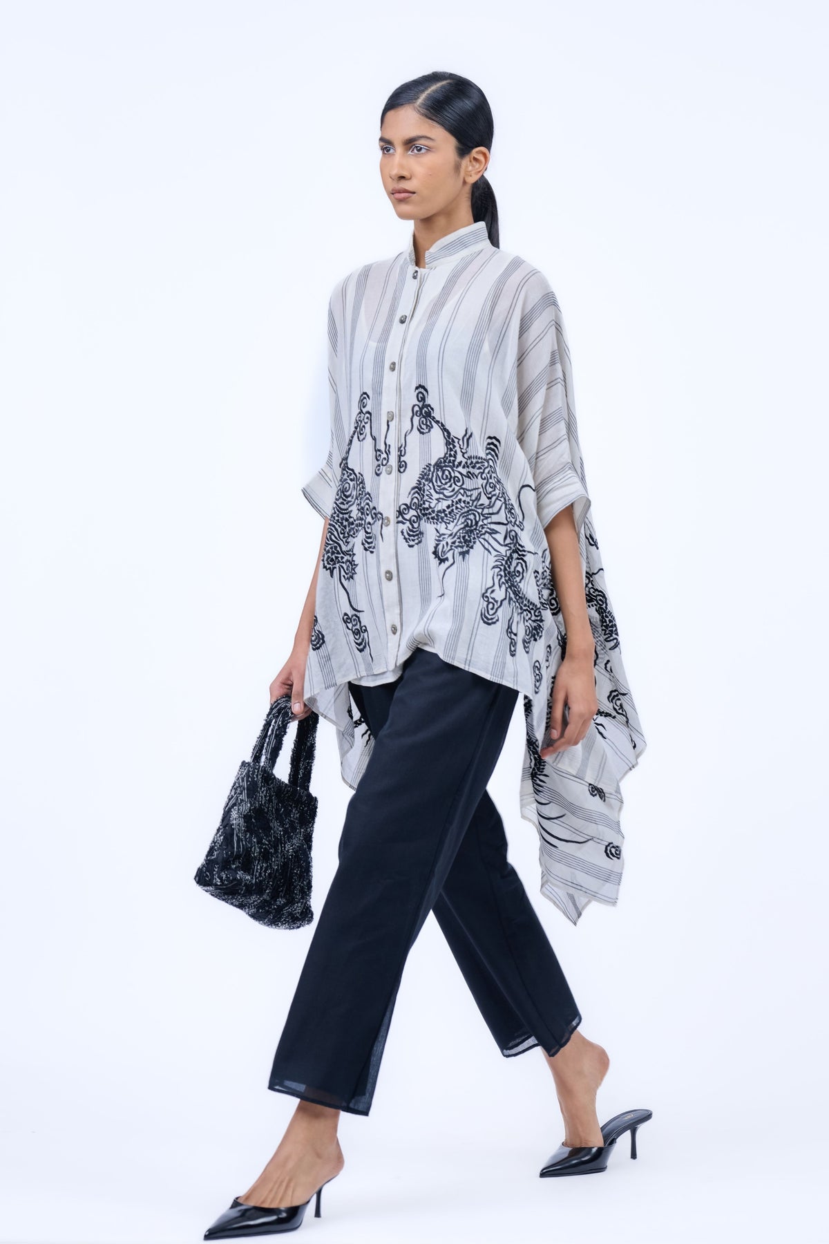 Threadwork Shirt in Ecru