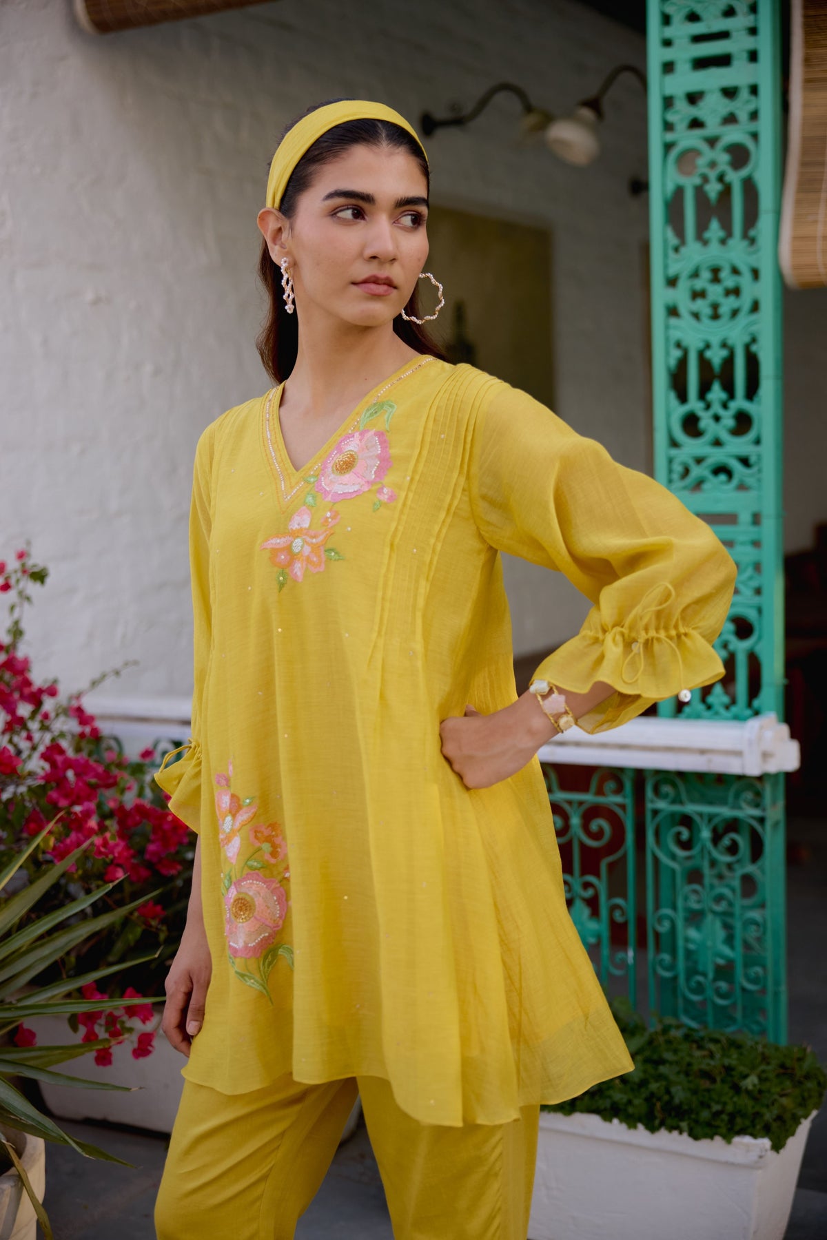 Yellow Sweet Rose Cord Set