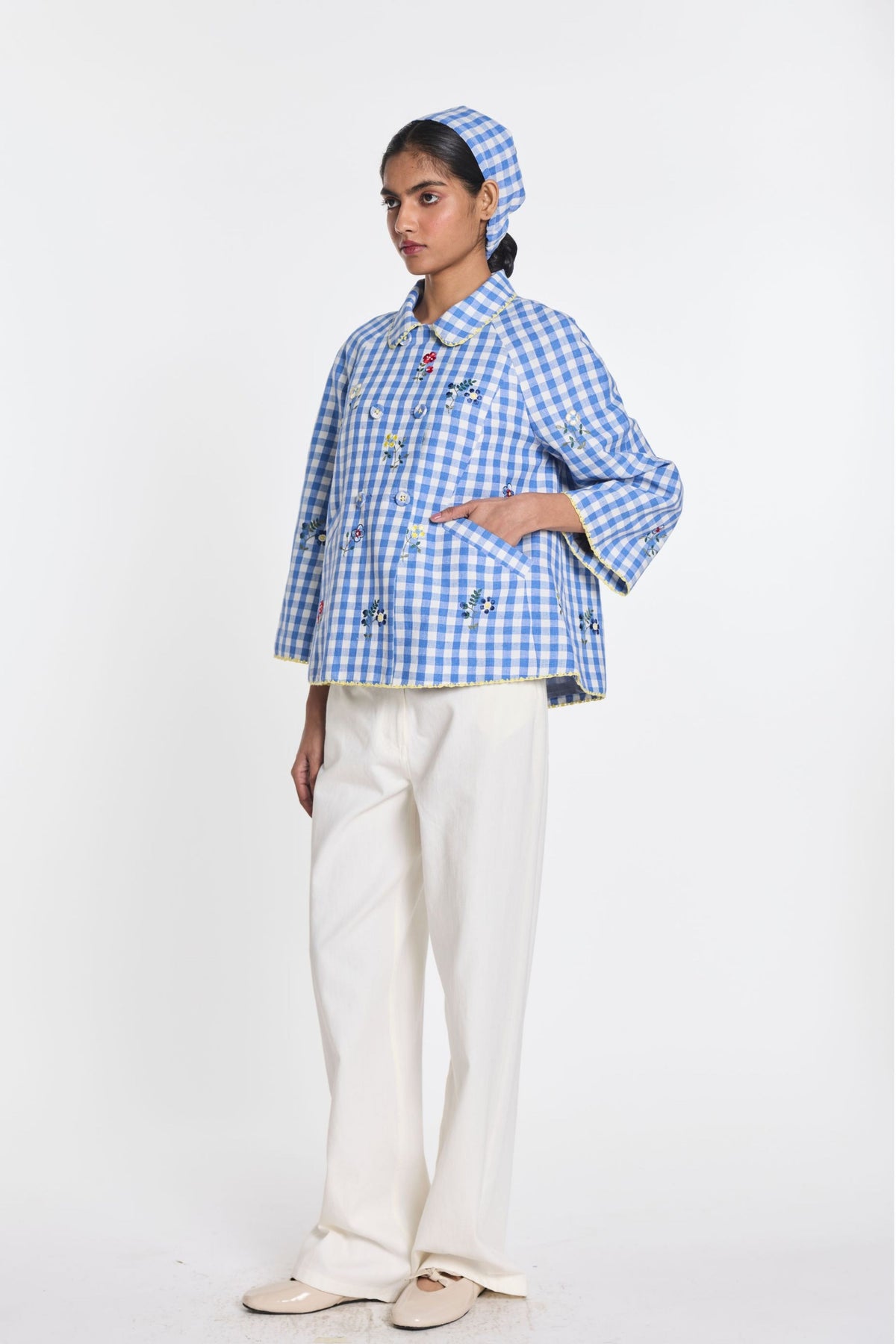 Baptisia Blue Gingham Jacket