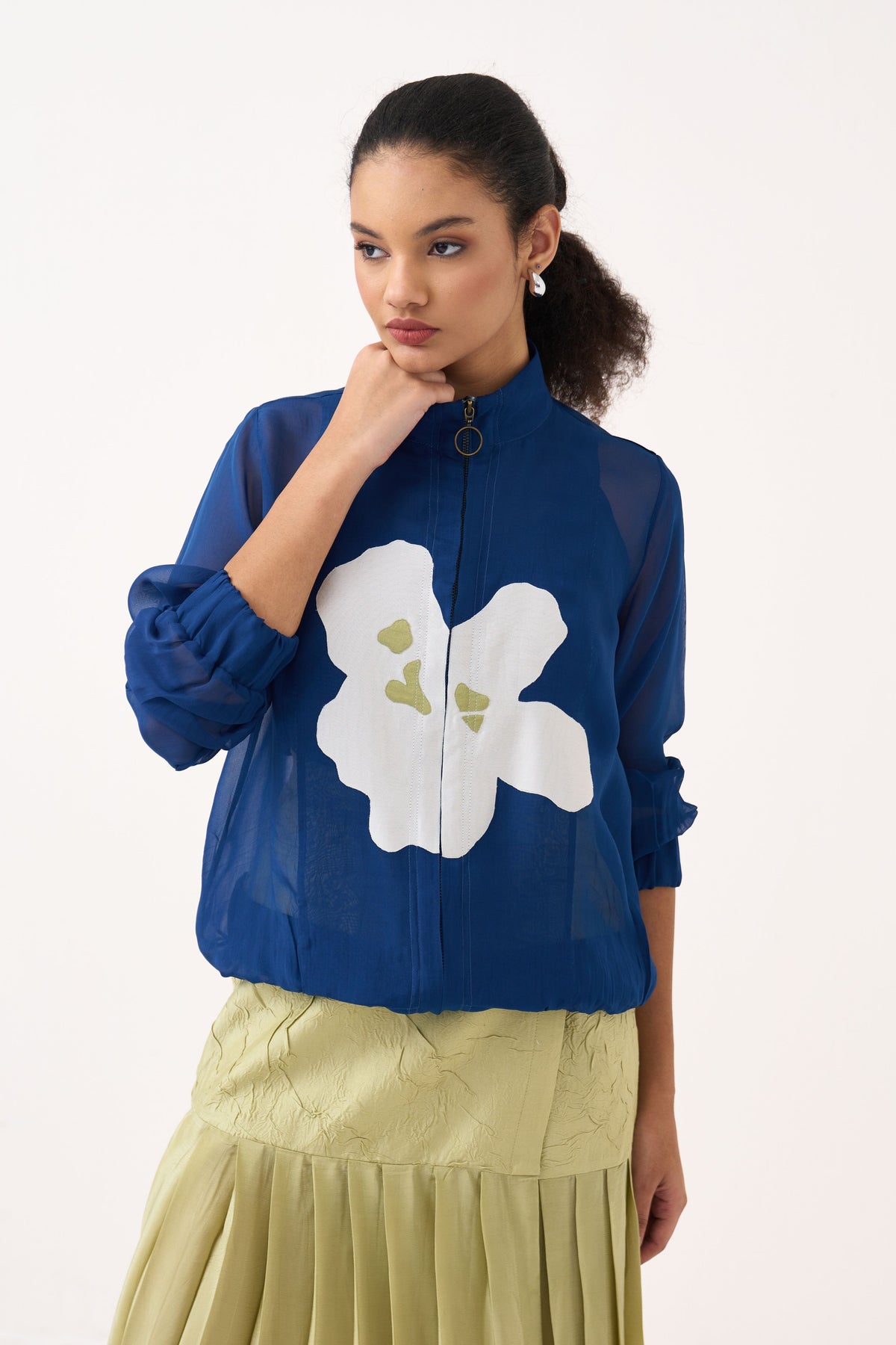 Overlap Pleated Skirt