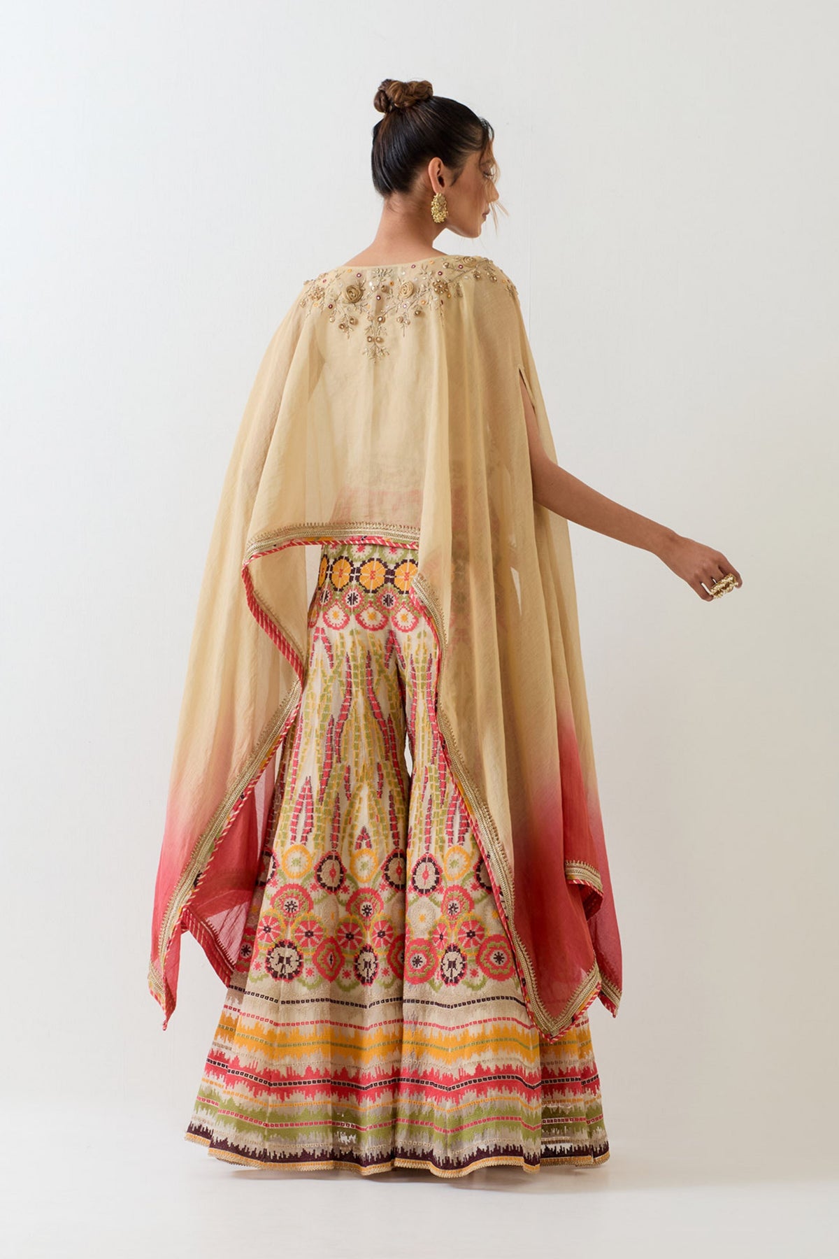 Tissue Chanderi Cape With Sharara