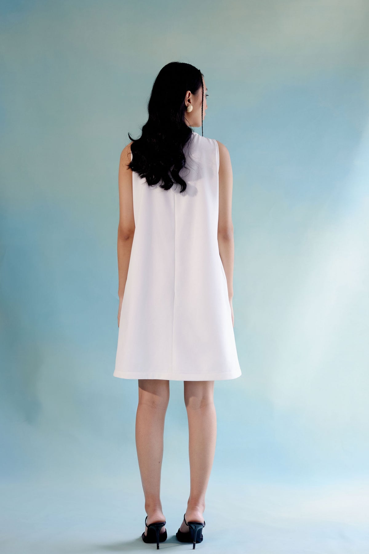 White &amp; Black Short Bowtiful Dress