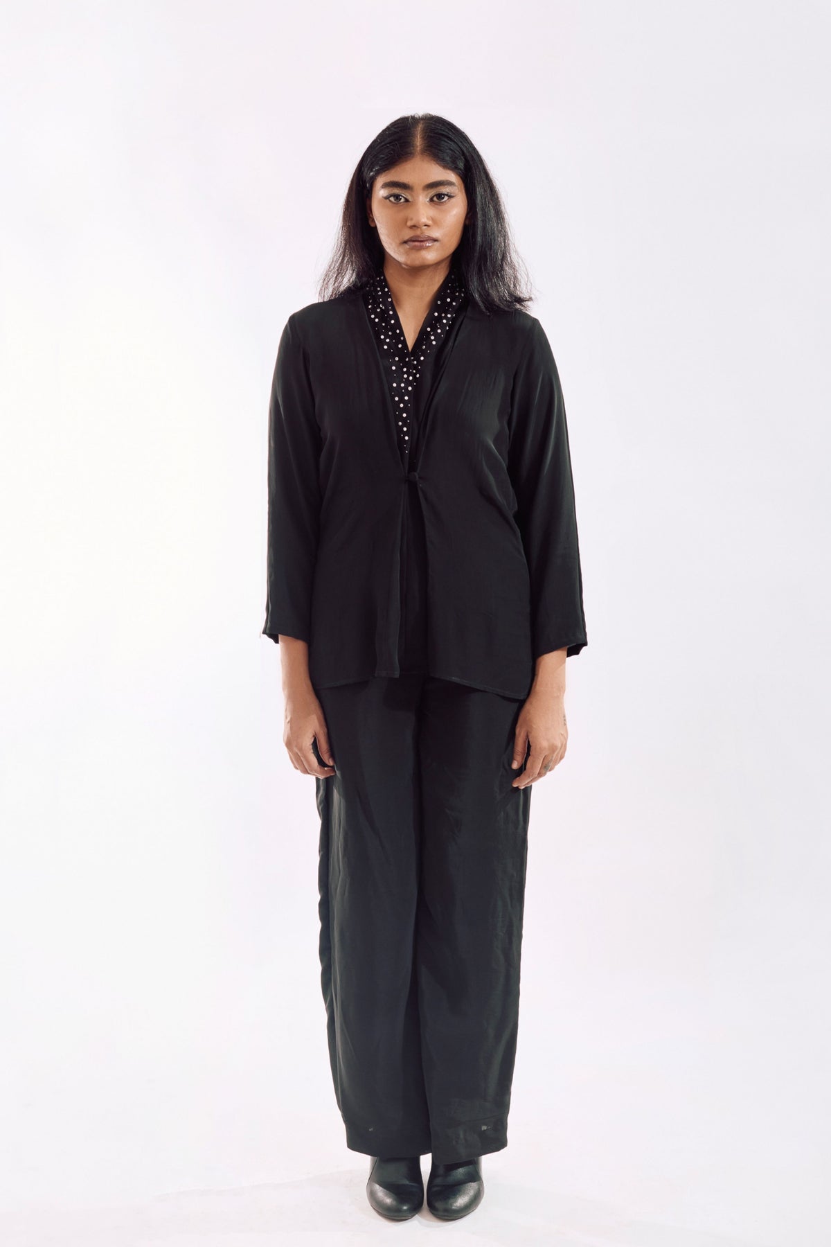 Black Button Down Top