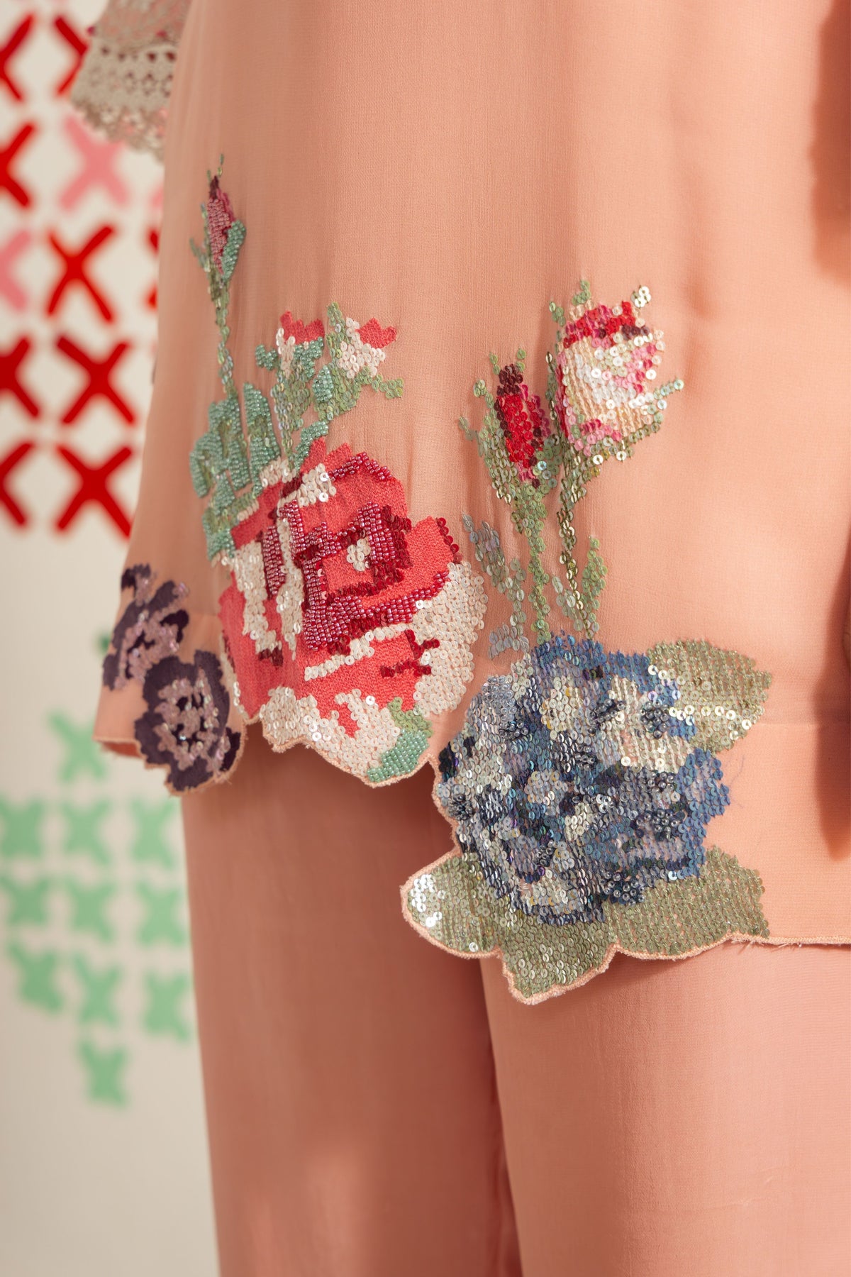 Peach Rose Kurta Set