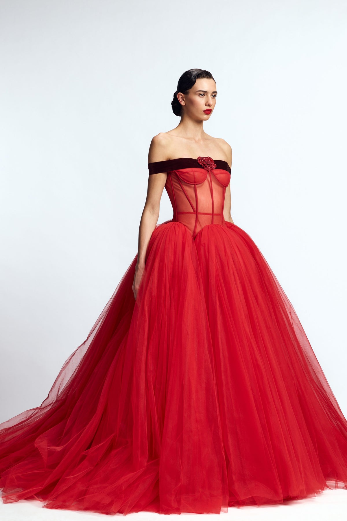 Red Corseted Gown