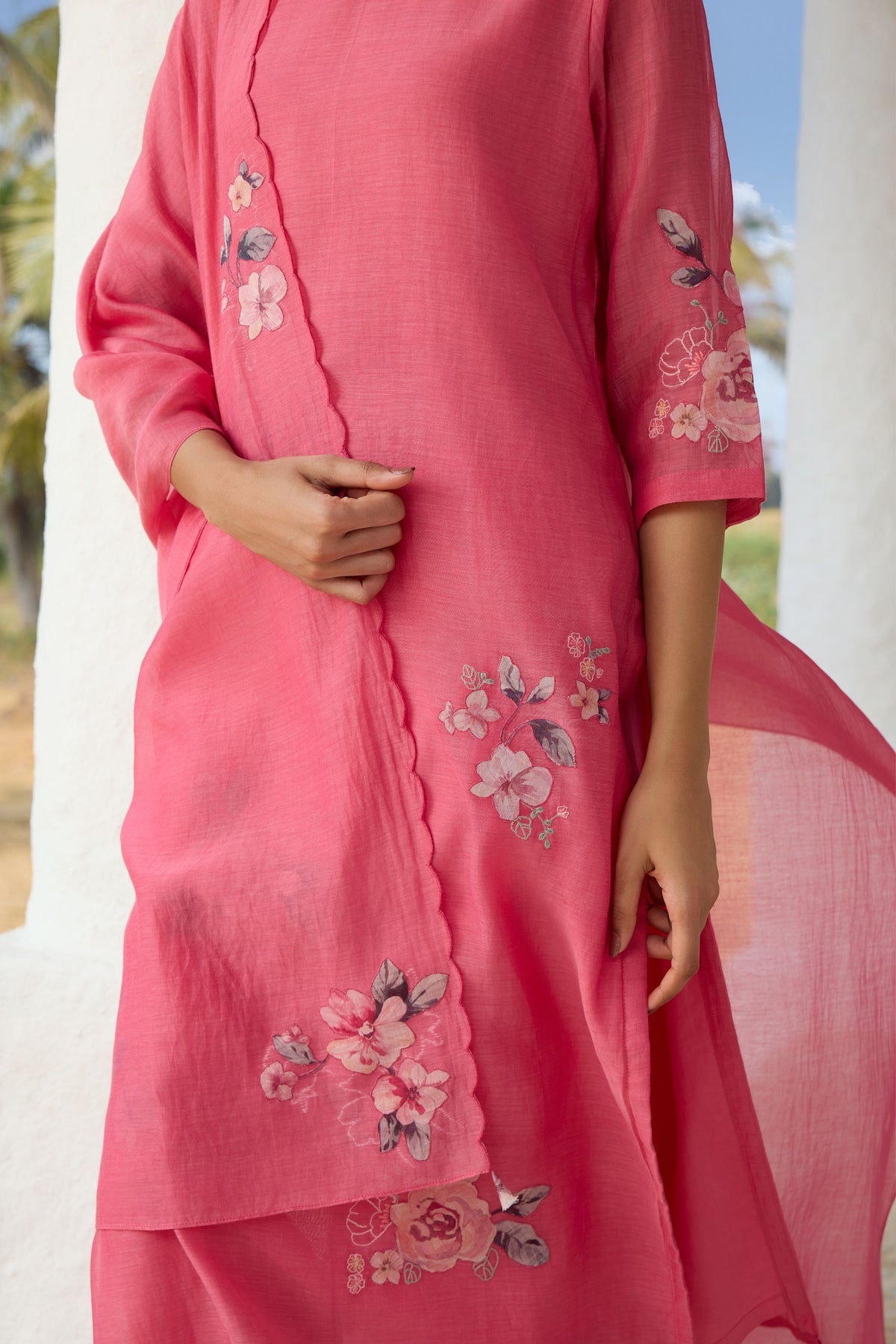 Rose Applique Kurta Set