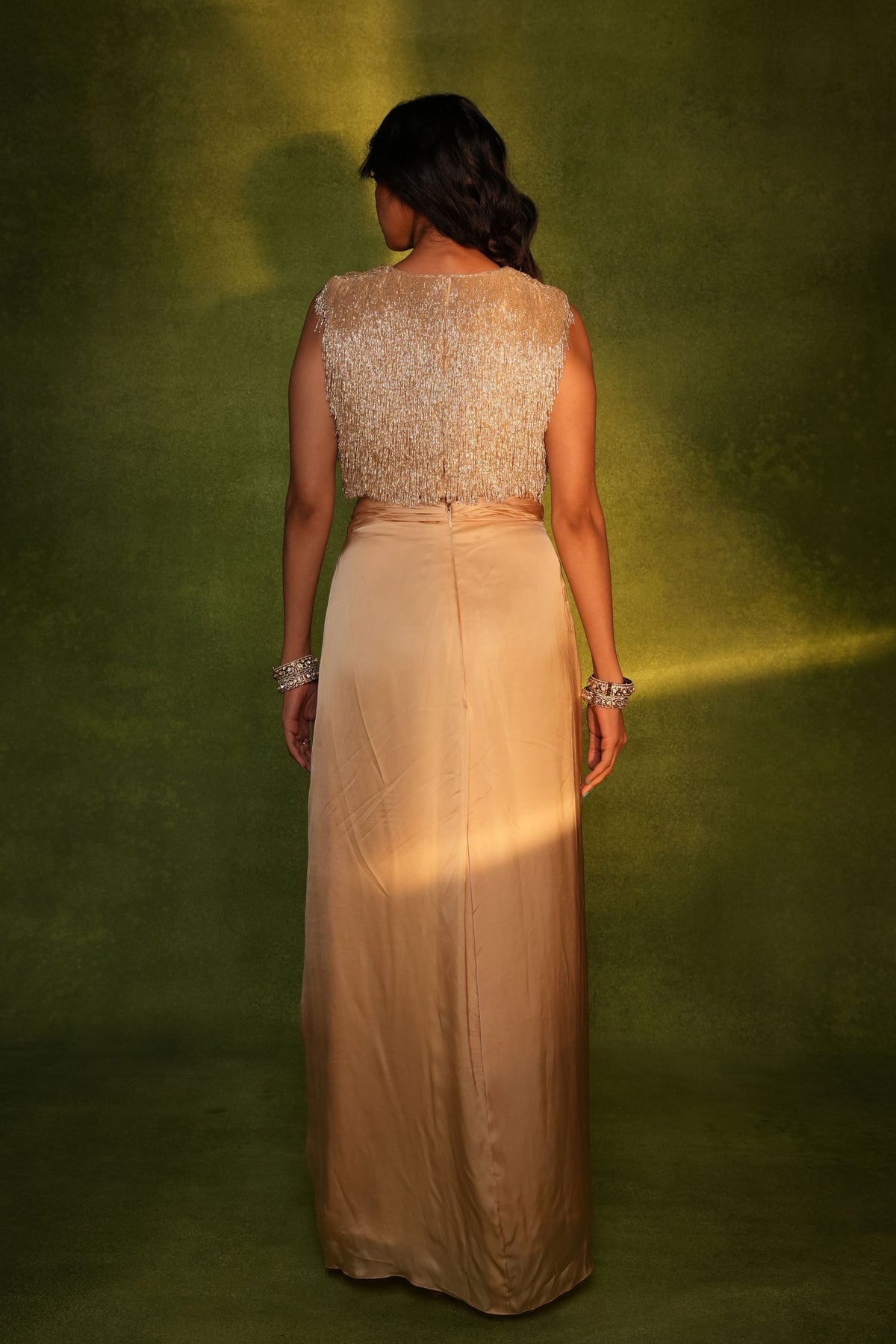 Gold Drape Skirt Set