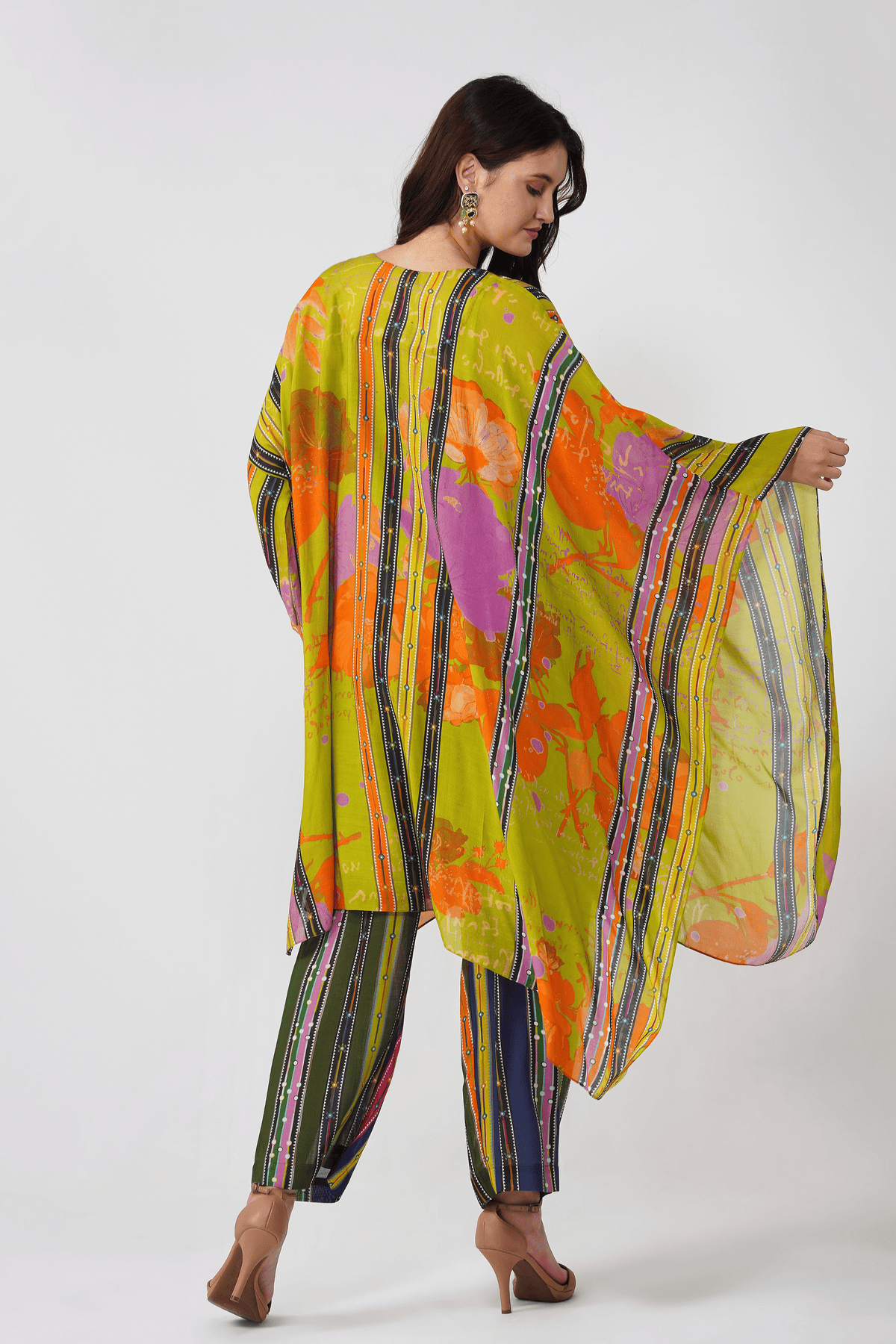 Banjara Bloom Asymmetric Kaftan Set