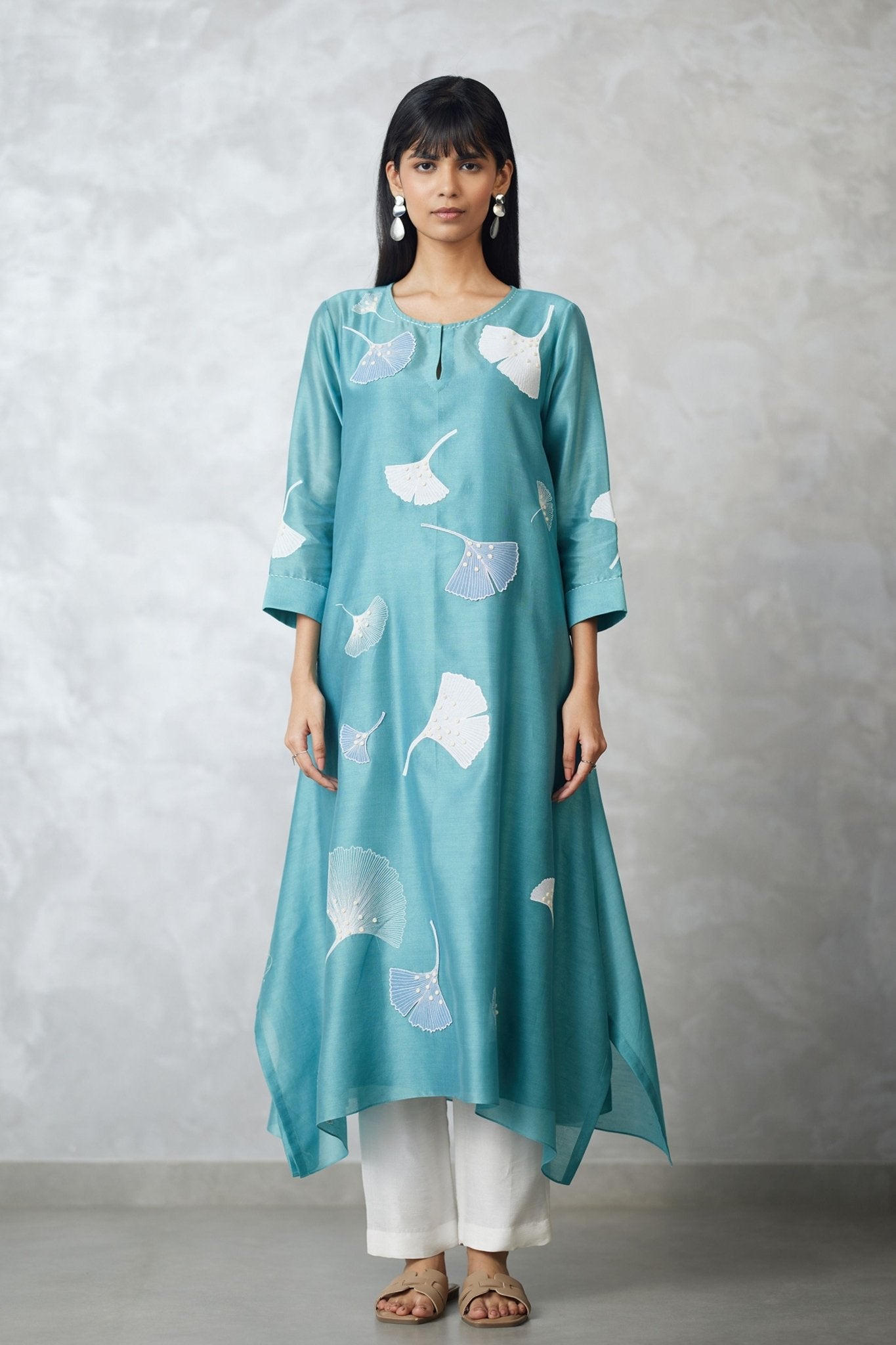 Seafoam Trapezium Kurta - Nachiket Barve - Elahe