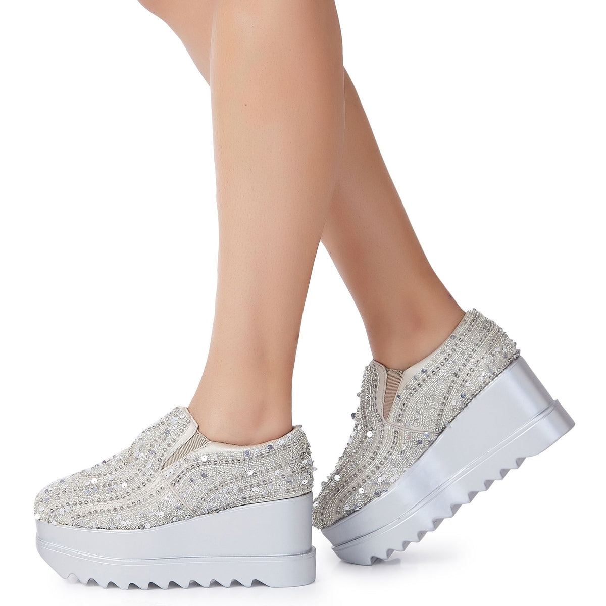 Kaju Katli Wedding Wedge Sneakers