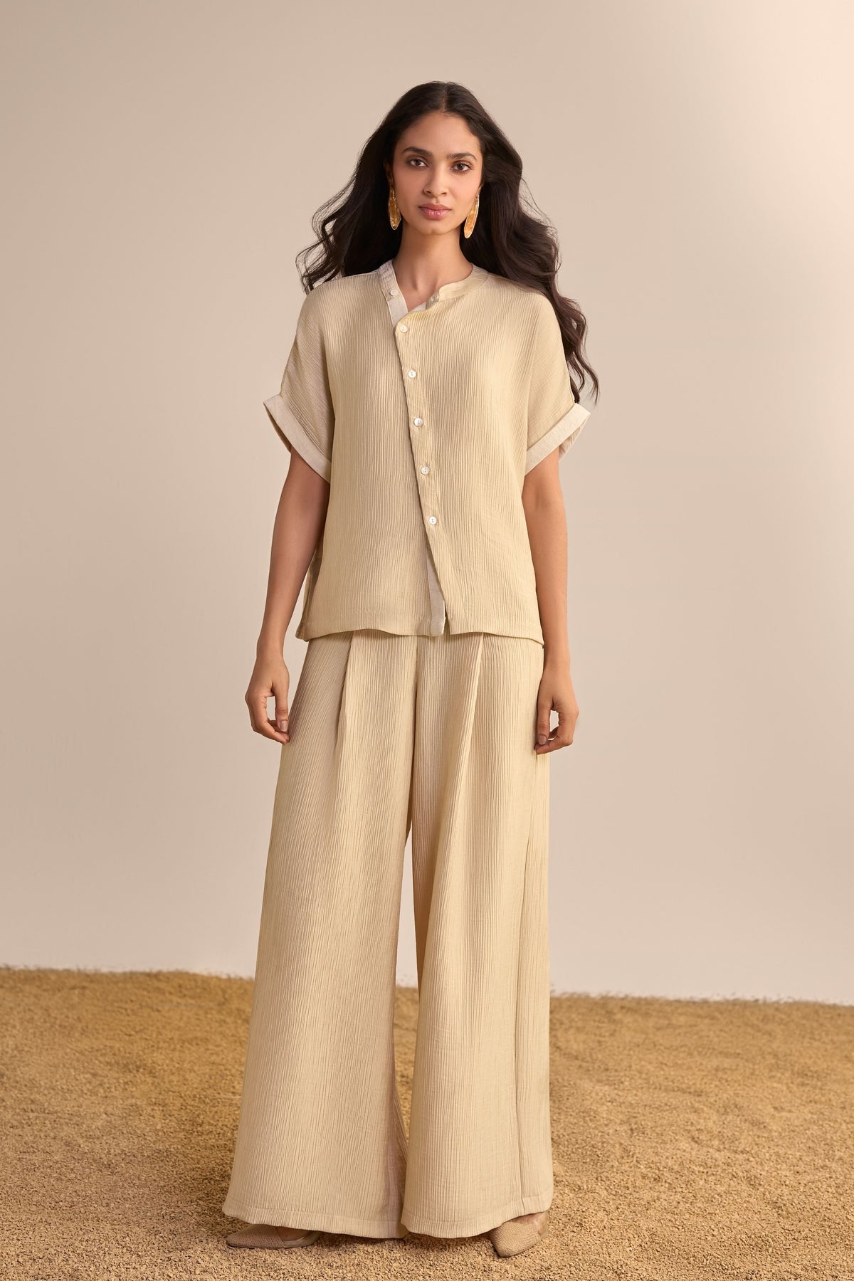 Almond Satin Pants