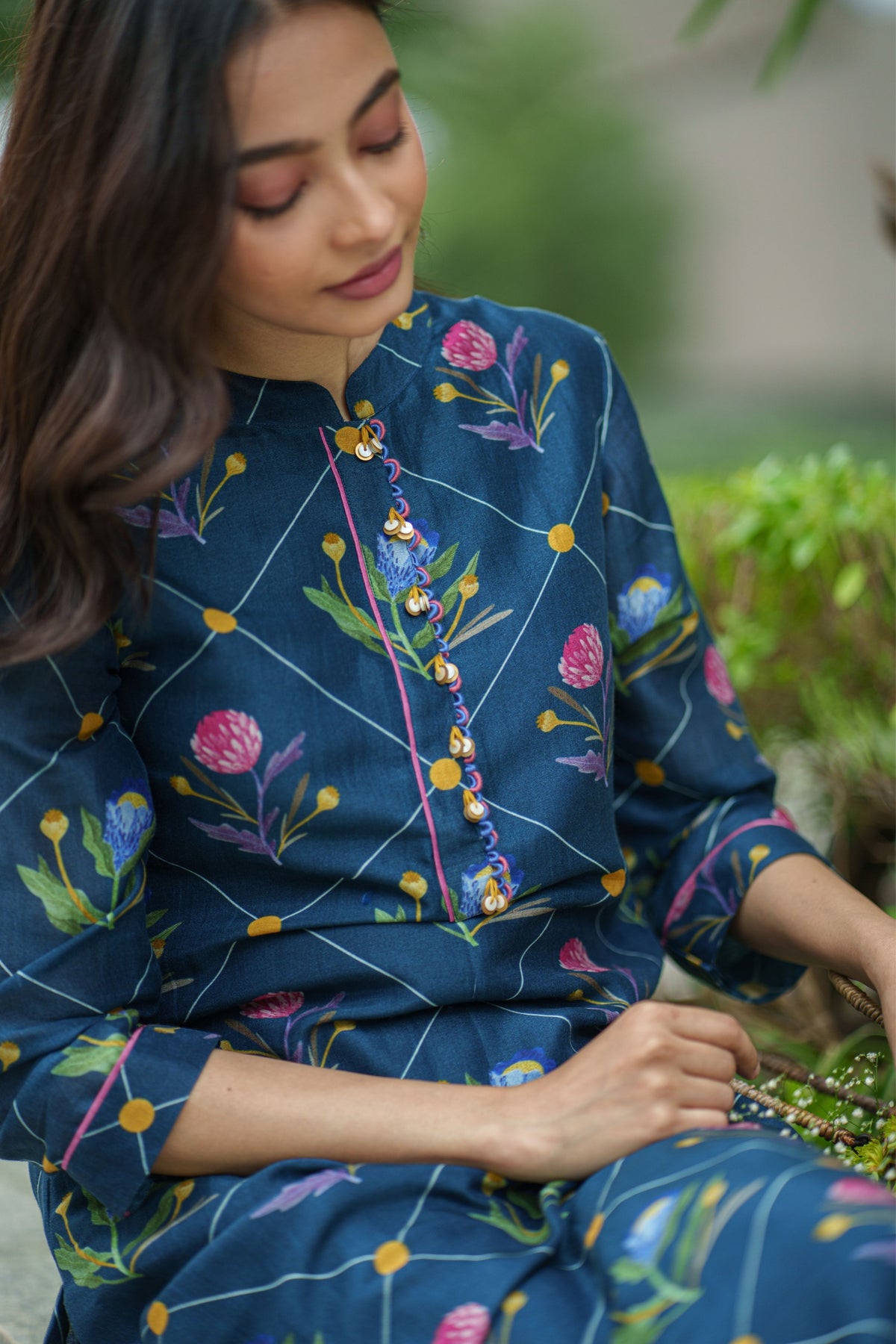 Poppy Blue Kurta With Pants