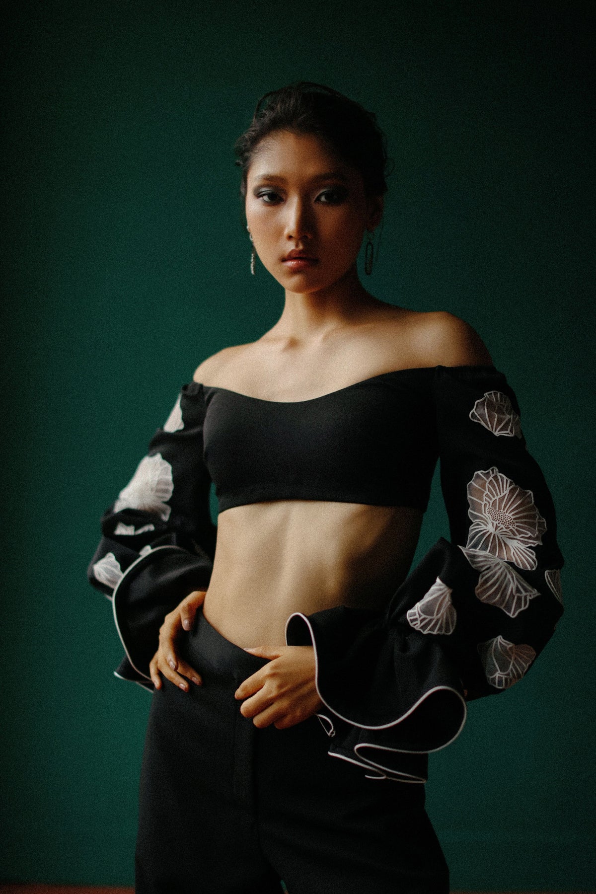 Off Shoulder Black Top